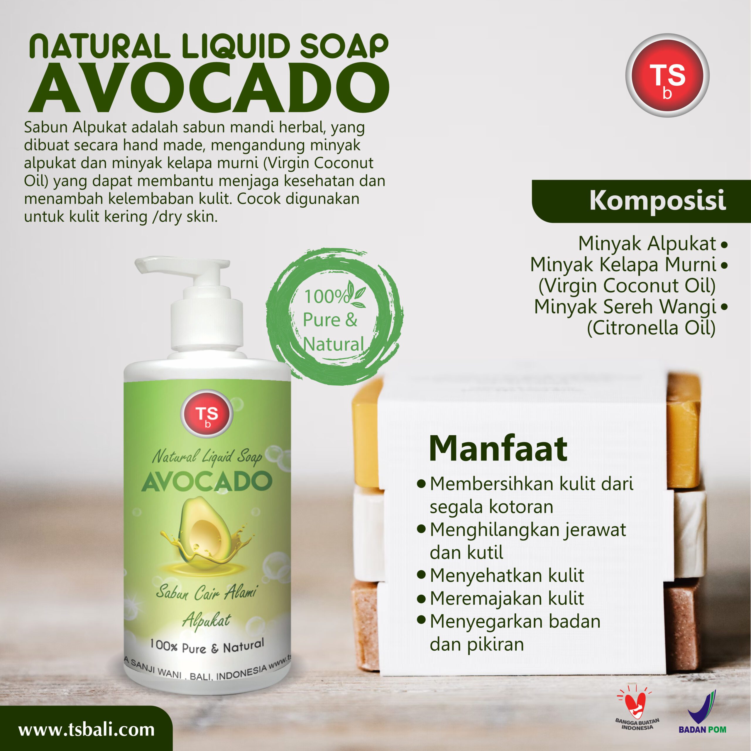 Avocado Homemade Natural Liquid Soap - Image 2