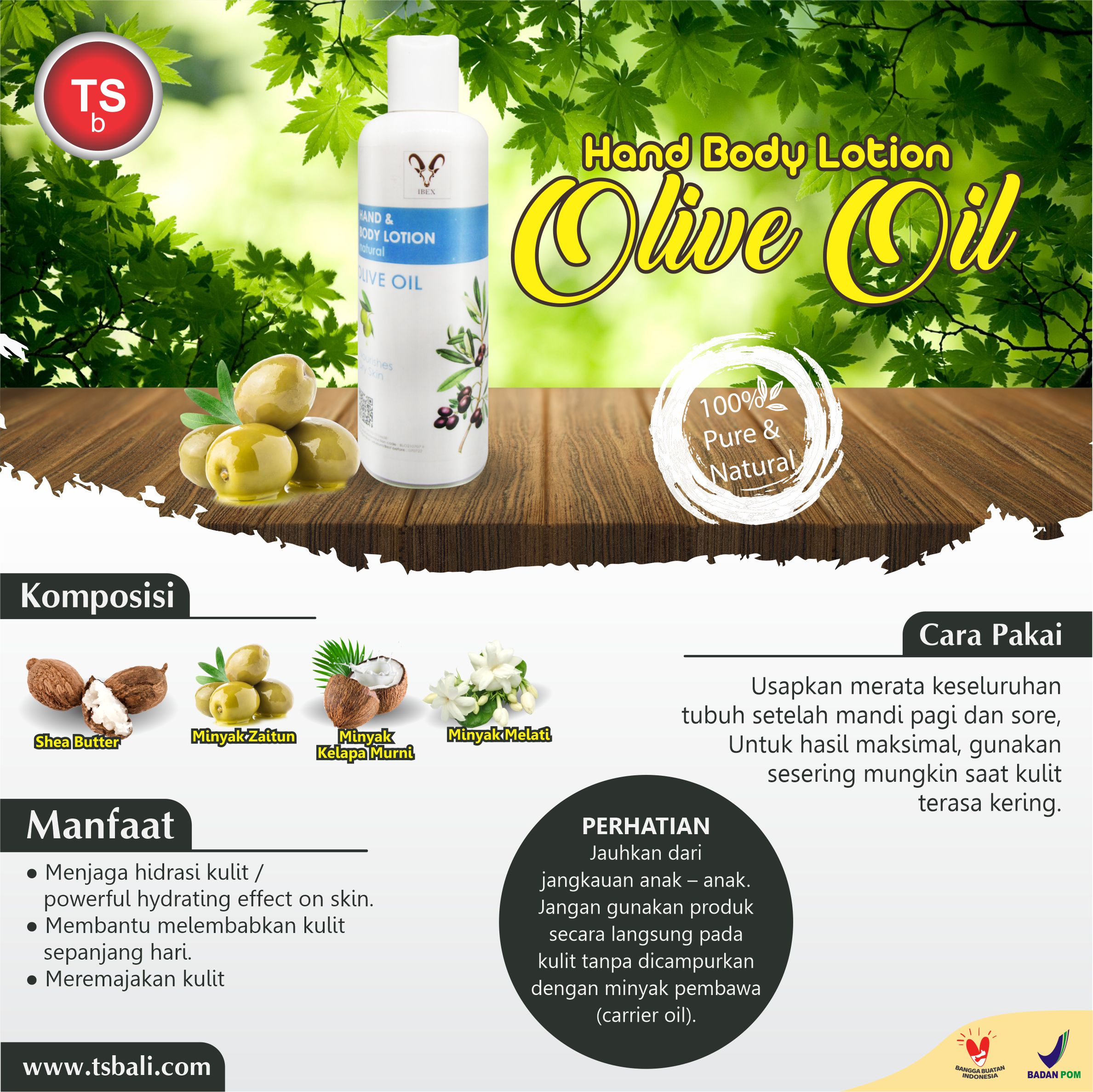 Hand & Body Lotion Olive Oil / Lotion Natural Glowing - Image 2