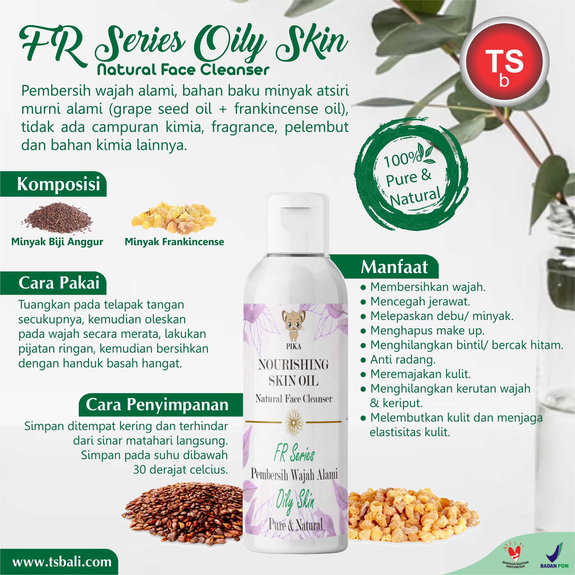 FR SERIES OILY SKIN Natural Face Cleanser Pembersih Wajah - Image 2