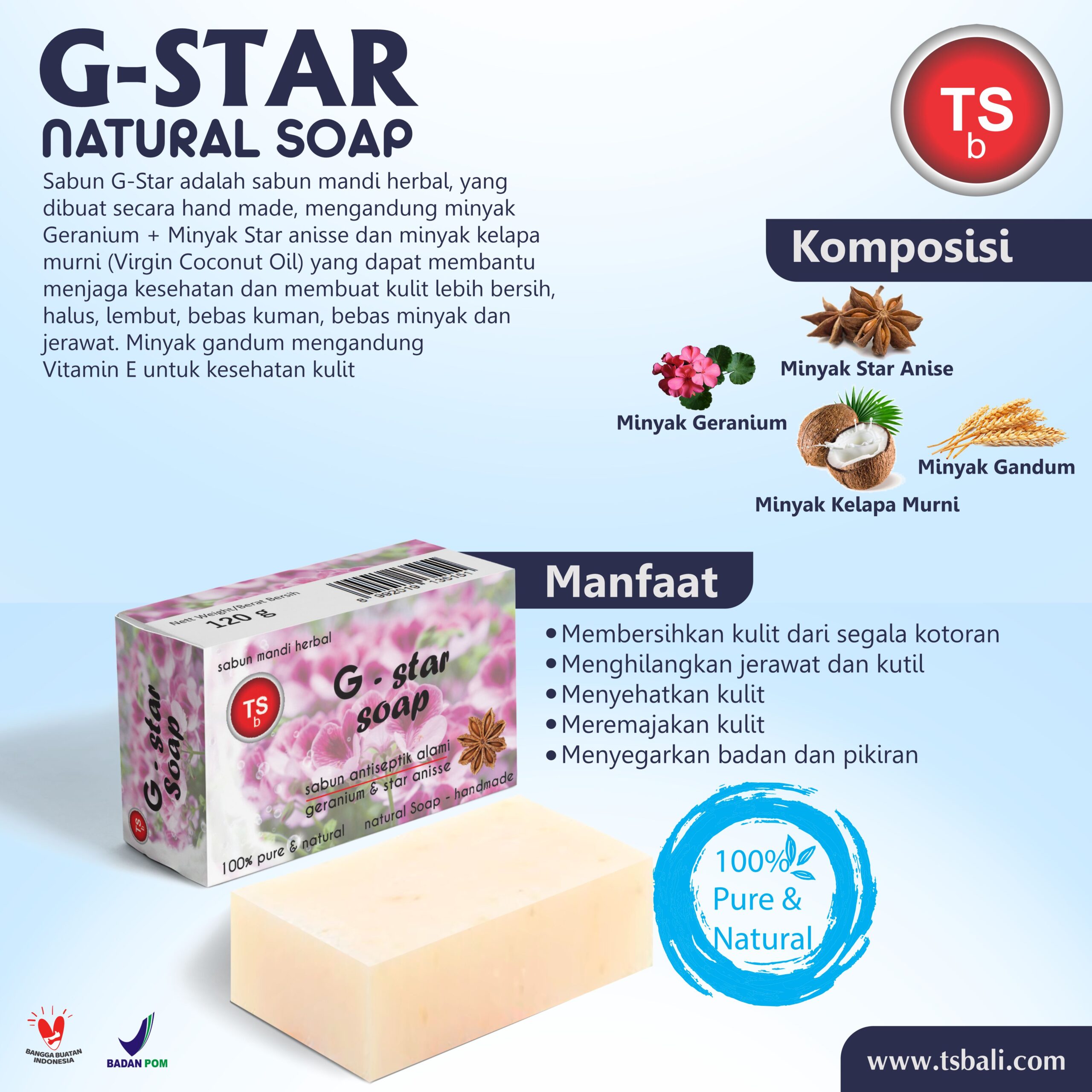 G-Star Geranium Staranise Homemade Natural Soap - Image 2