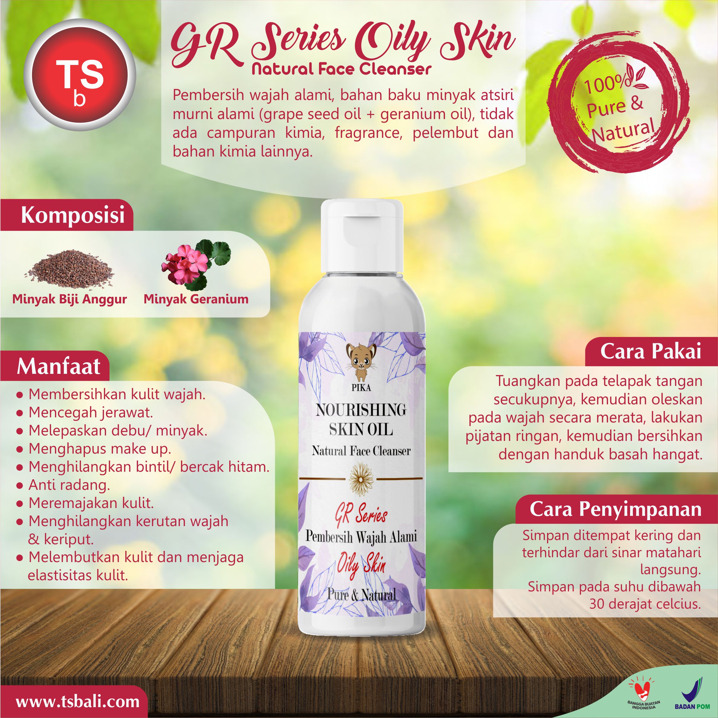 GR SERIES OILY SKIN Natural Face Cleanser Pembersih Wajah - Image 2