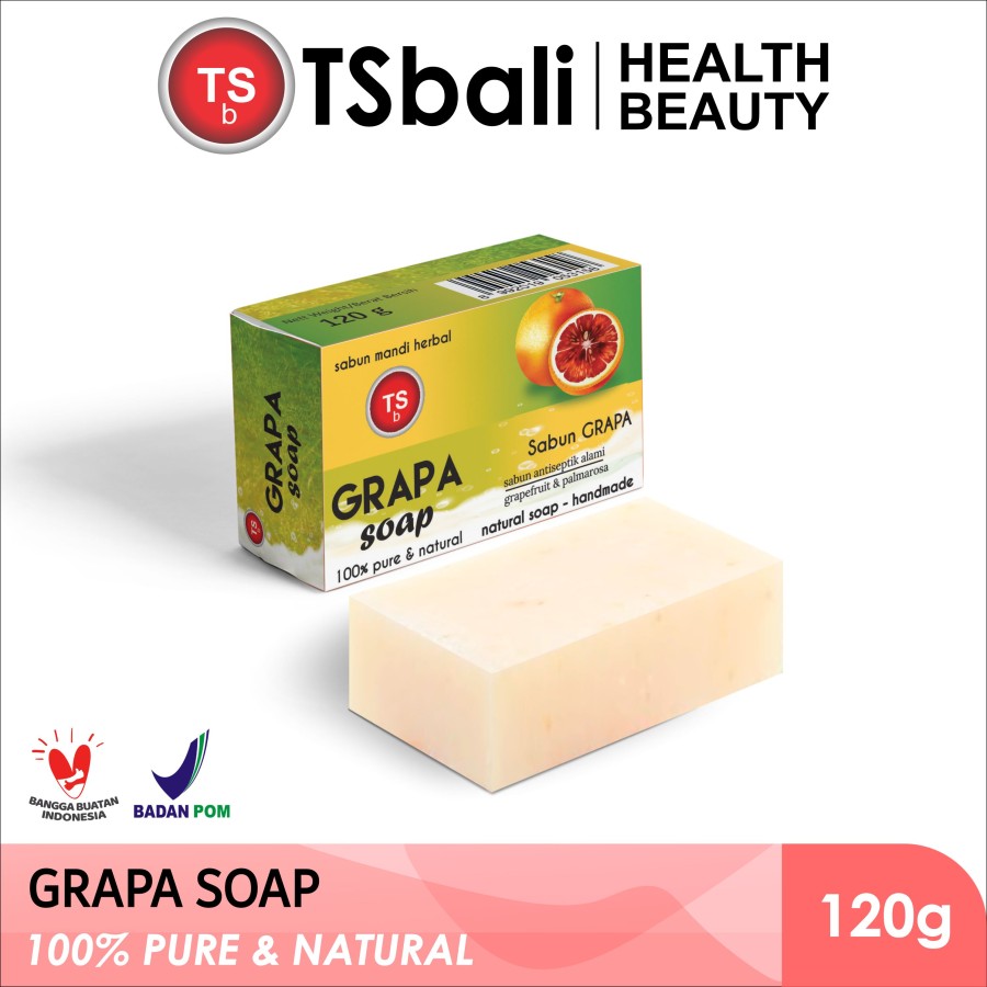 Grapafruit & Palmarosa Oil Natural Bar Soap Sabun Grapa Murni - Image 3