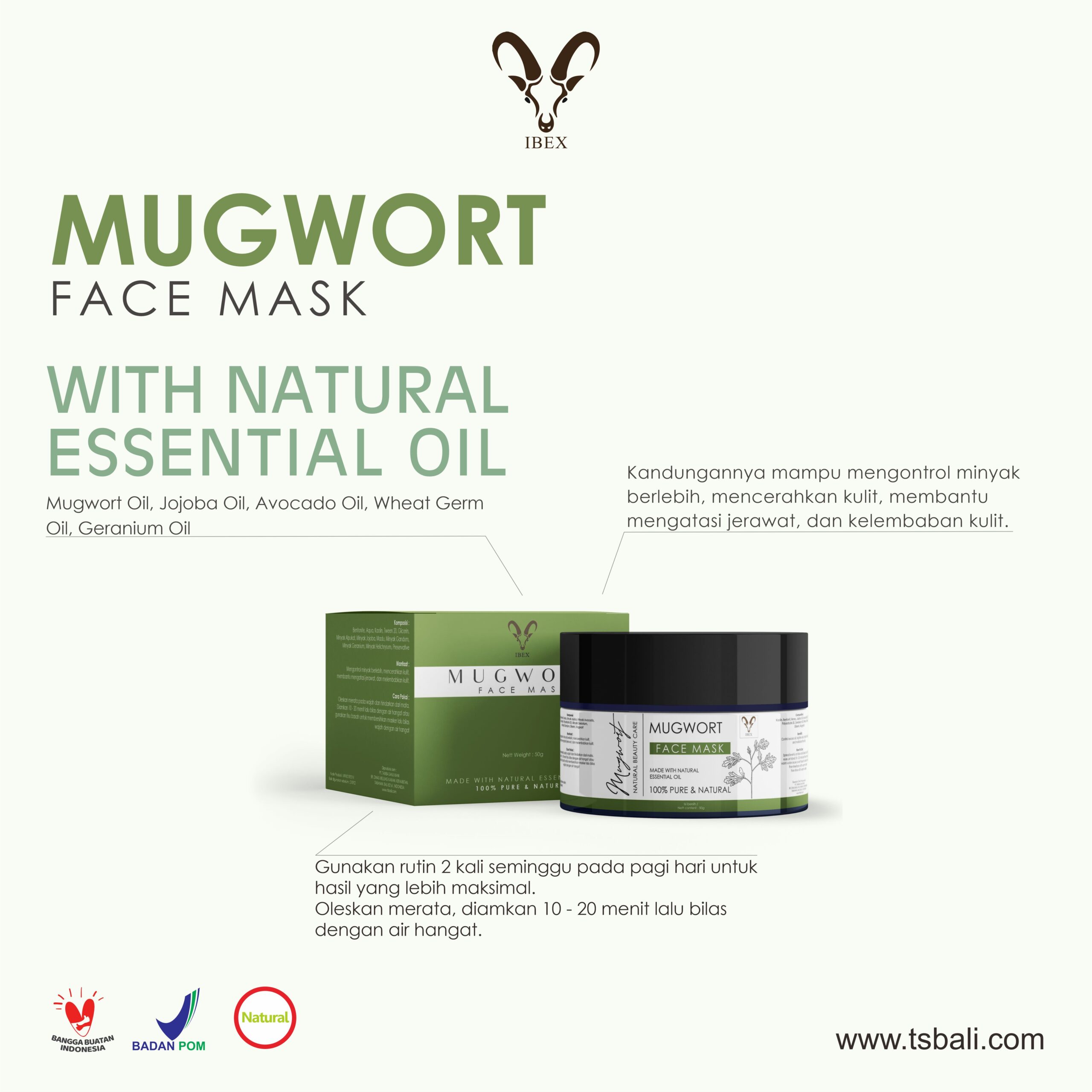 Mugwort Face Mask Natural - Image 2