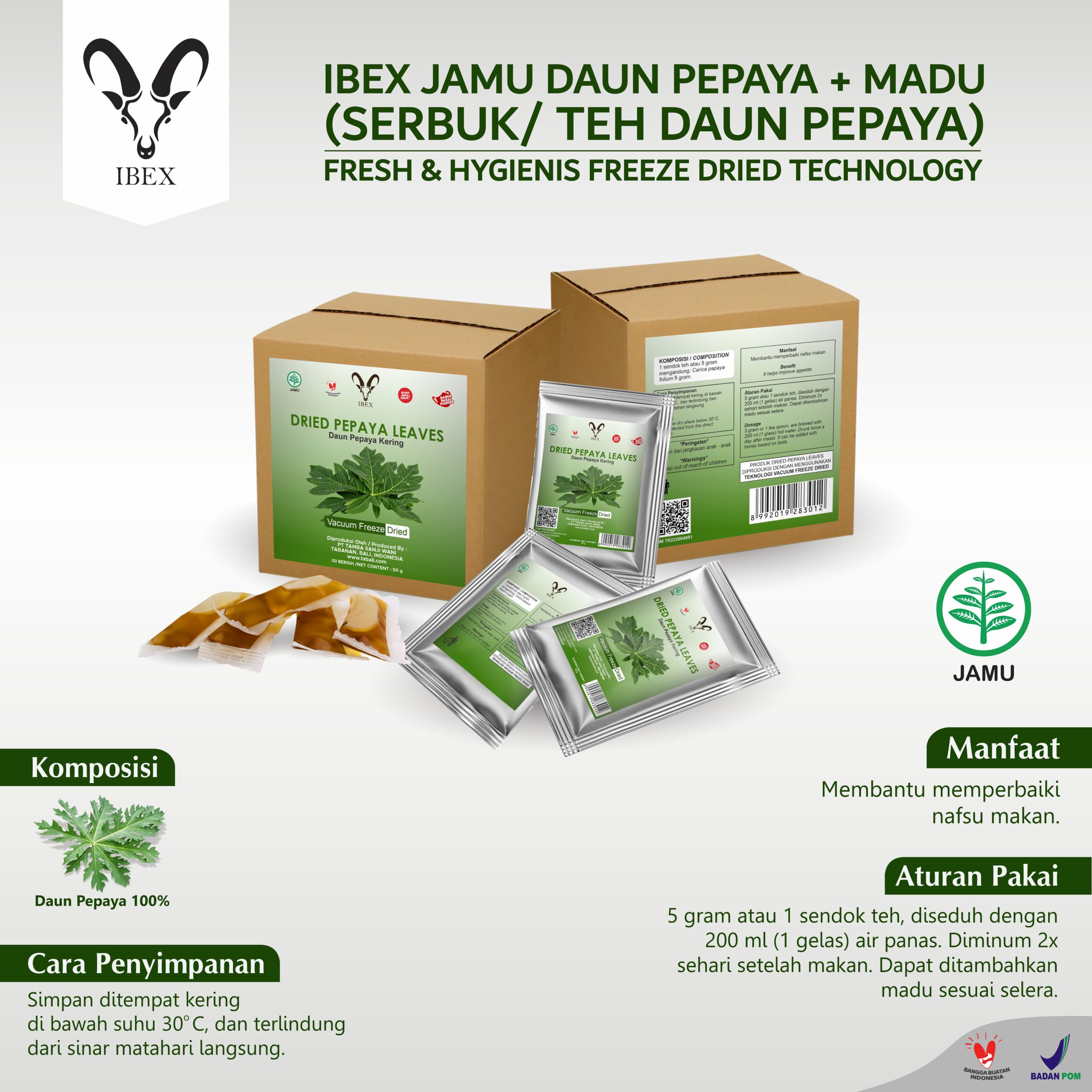 Jamu Teh Daun Pepaya ( Serbuk / Teh Daun Pepaya ) - Image 2