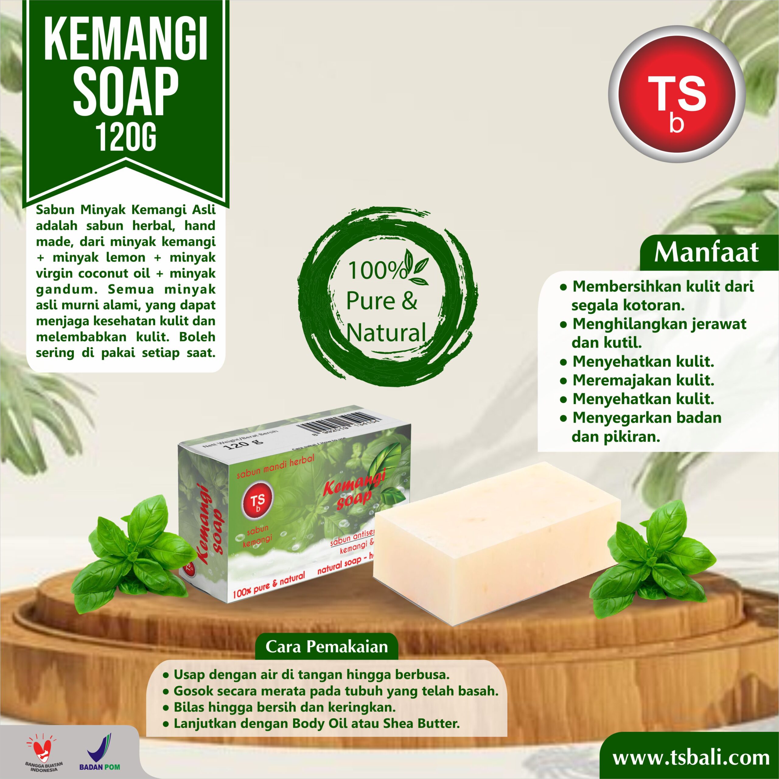 Basil Oil Natural Bar Soap - Image 2