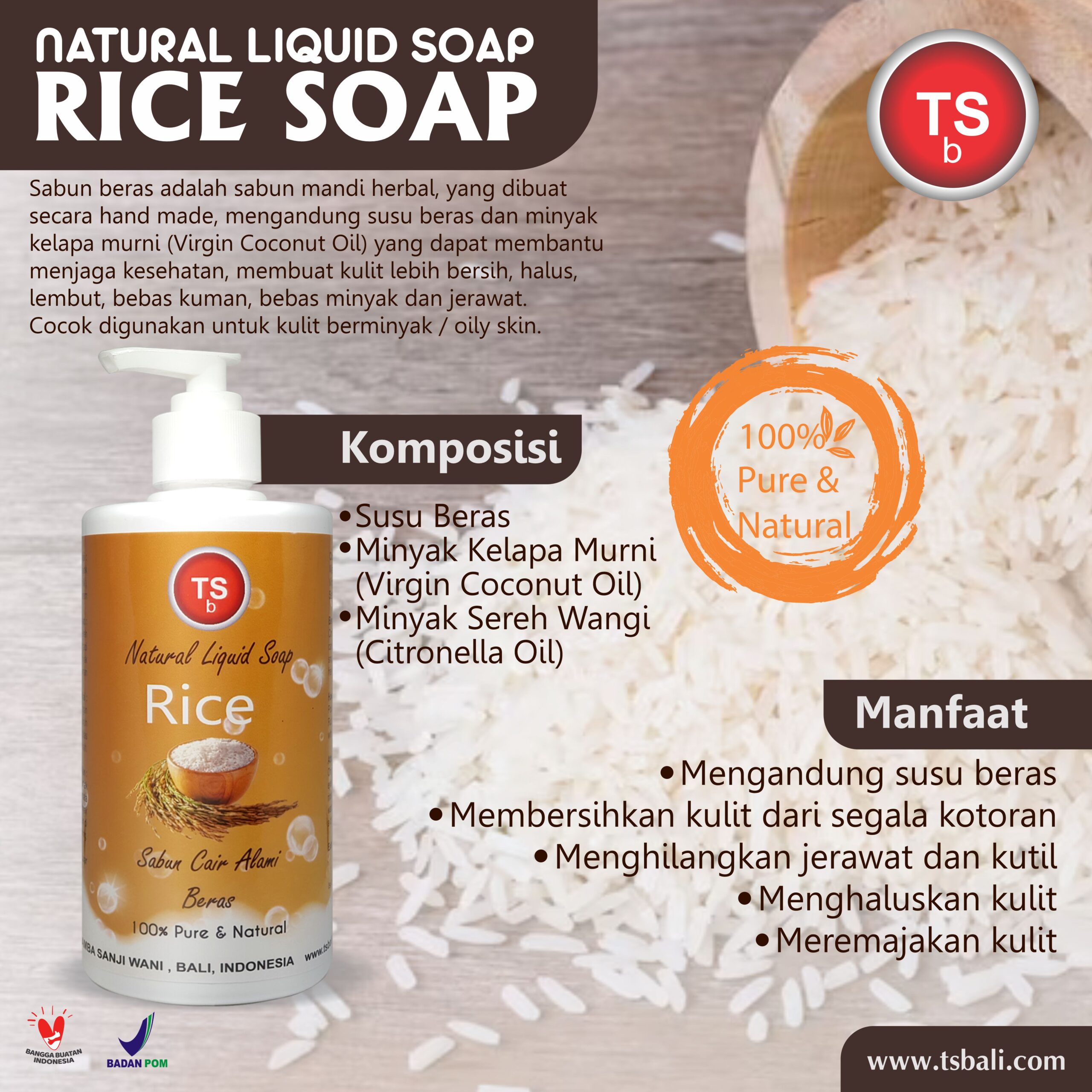Rice Homemade Liquid Natural Soap - Image 2