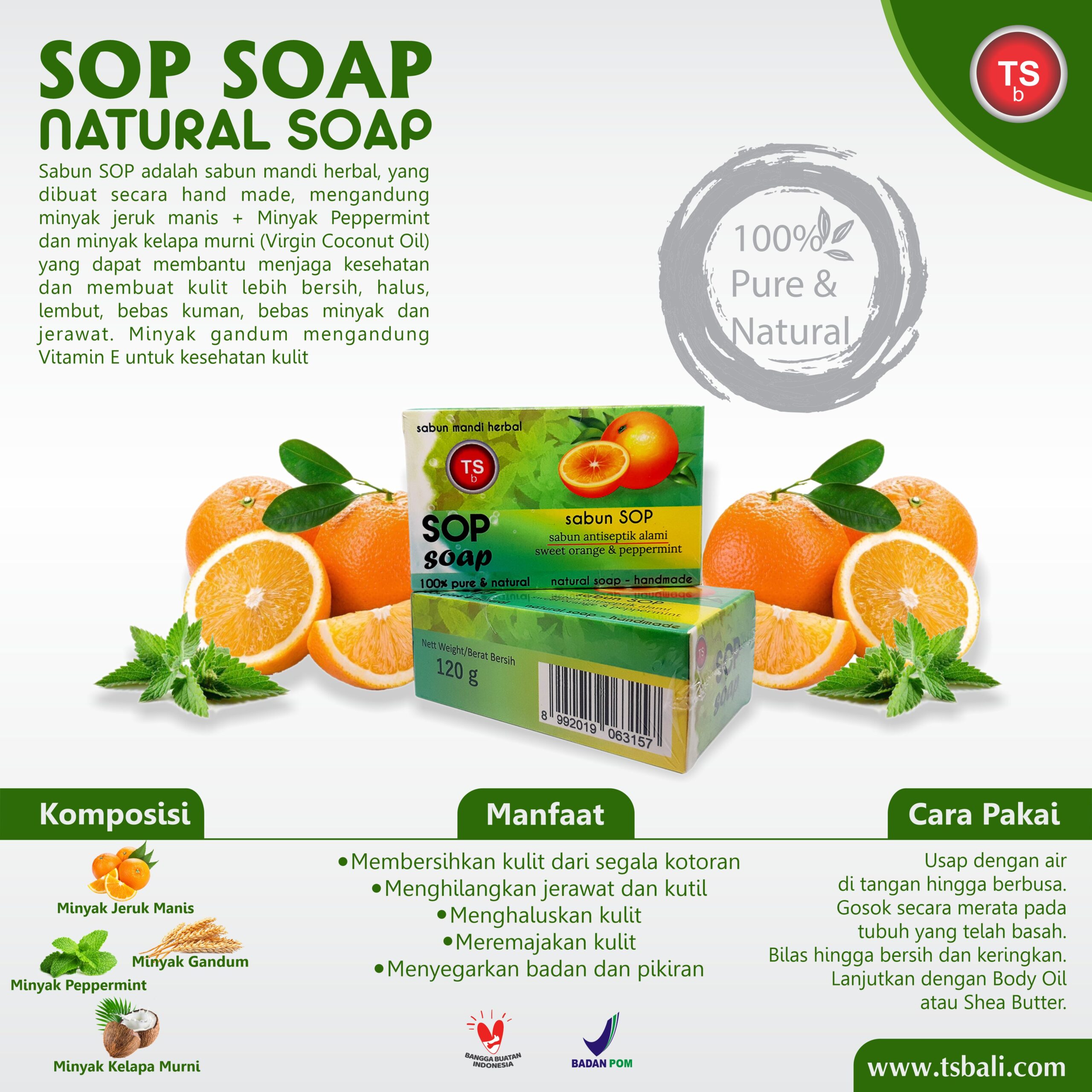 SOP Sweet Orange Peppermint Homemade Natural Soap - Image 2