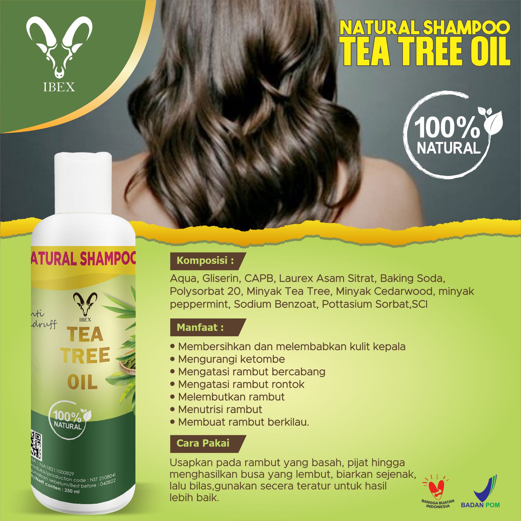 Natural Shampoo Anti Dandruff Tea Tree Oil - Image 2
