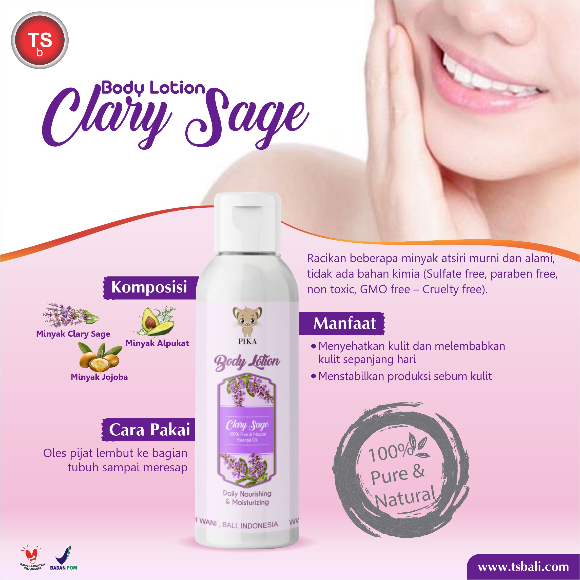 Clary Sage Body Lotion Oil - Image 2