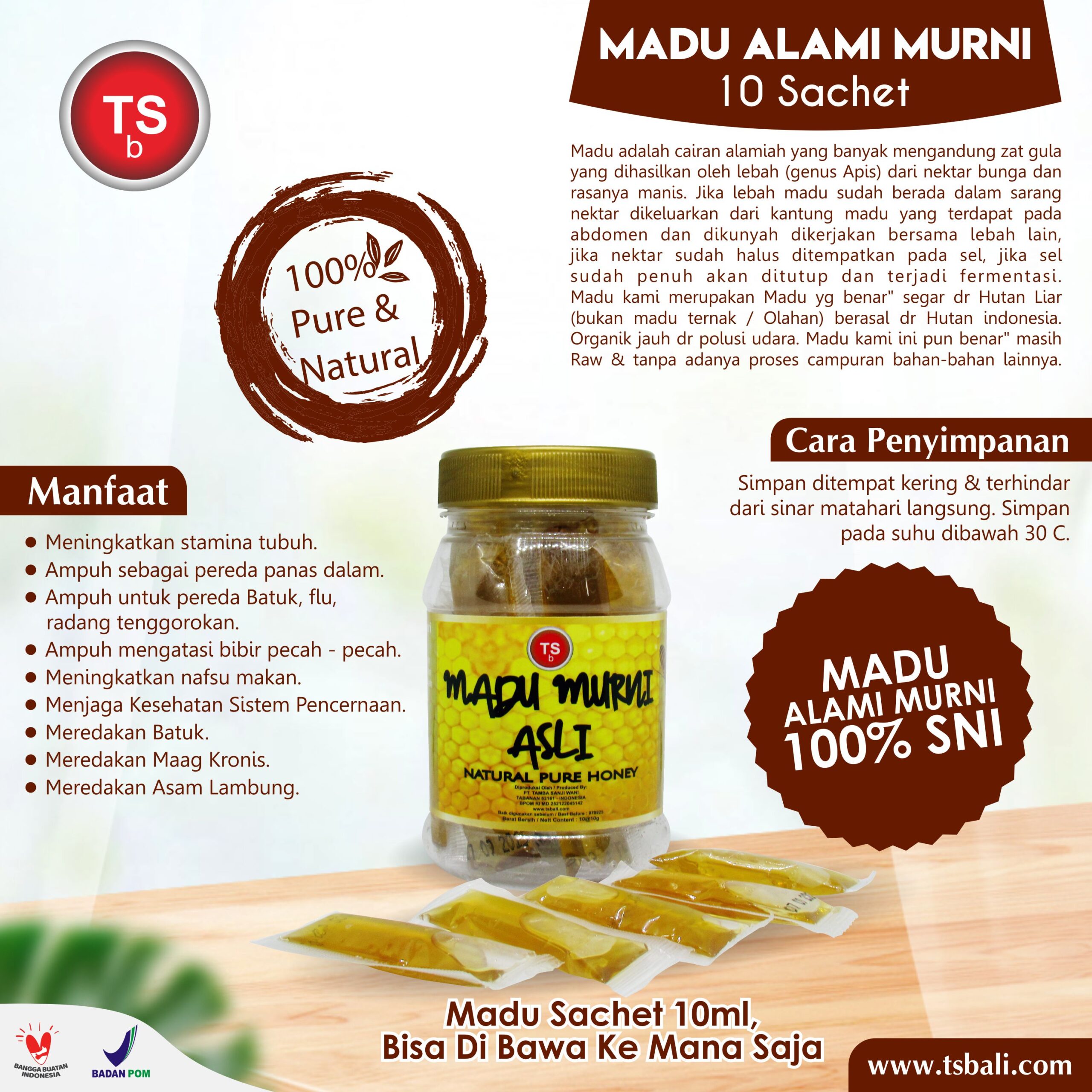 Madu Asli Alami Lebah Hutan - Sachet - Image 2