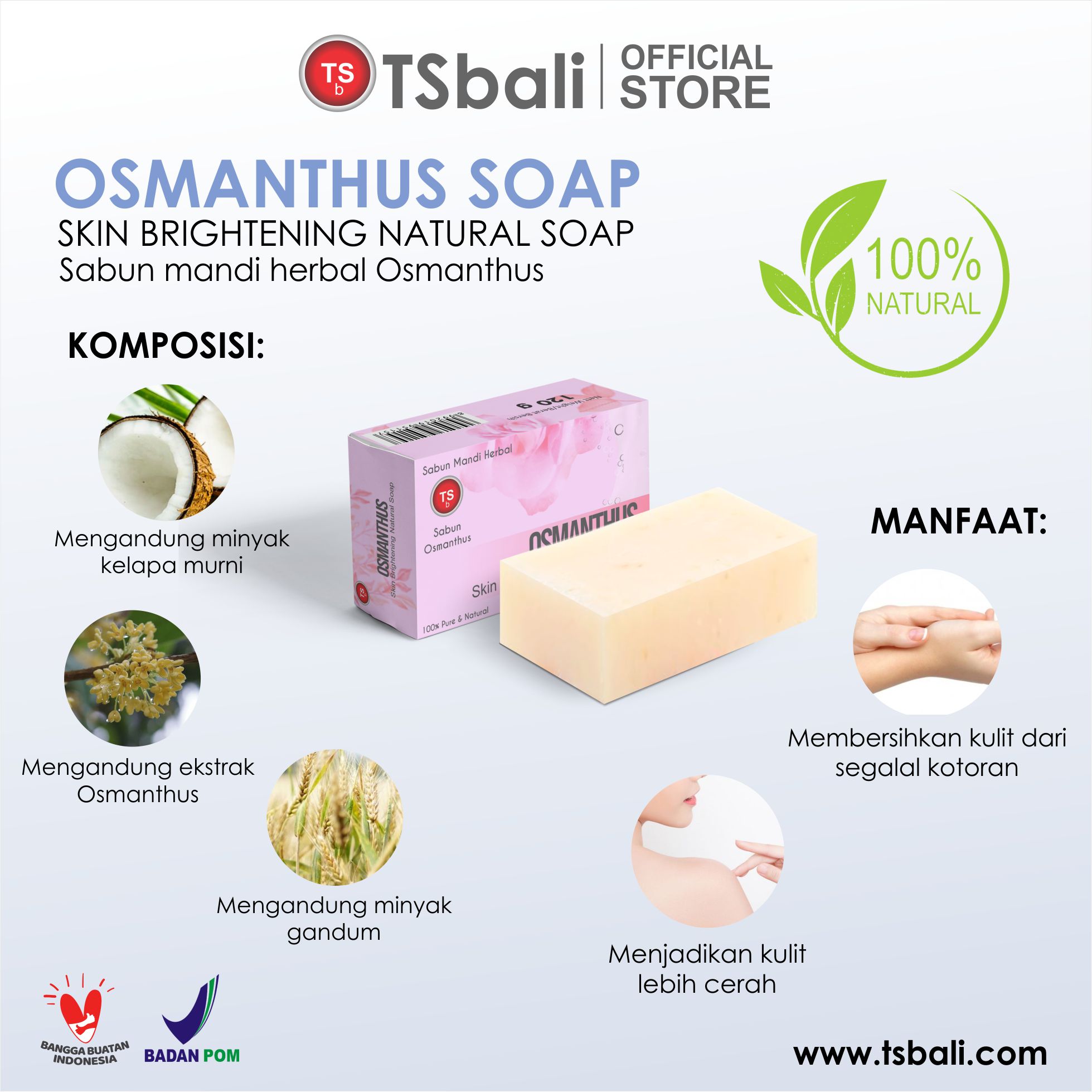 Osmanthus Oil Natural Bar Soap / Sabun Batang Minyak Osmanthus - Image 2