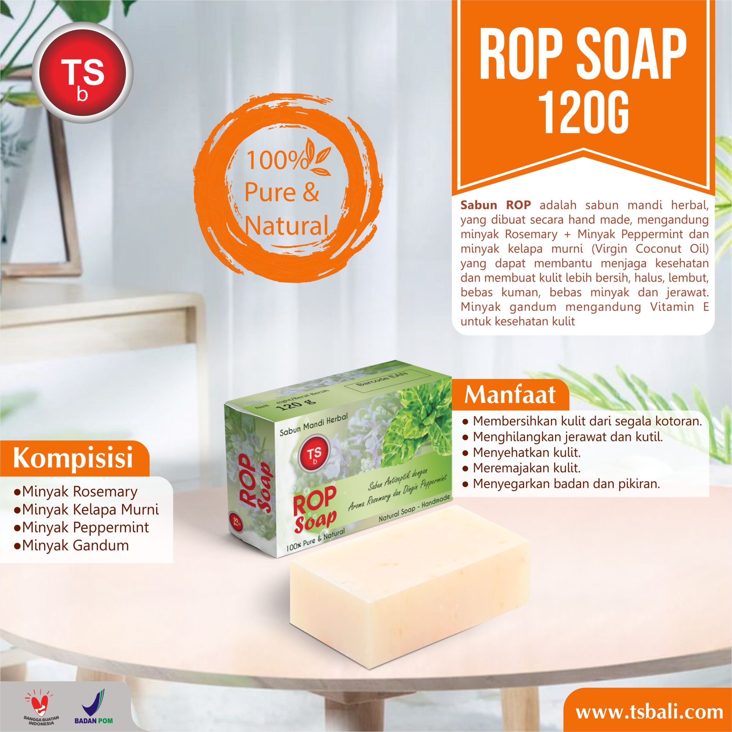 ROP Rosemary Peppermint Homemade Natural Soap - Image 2