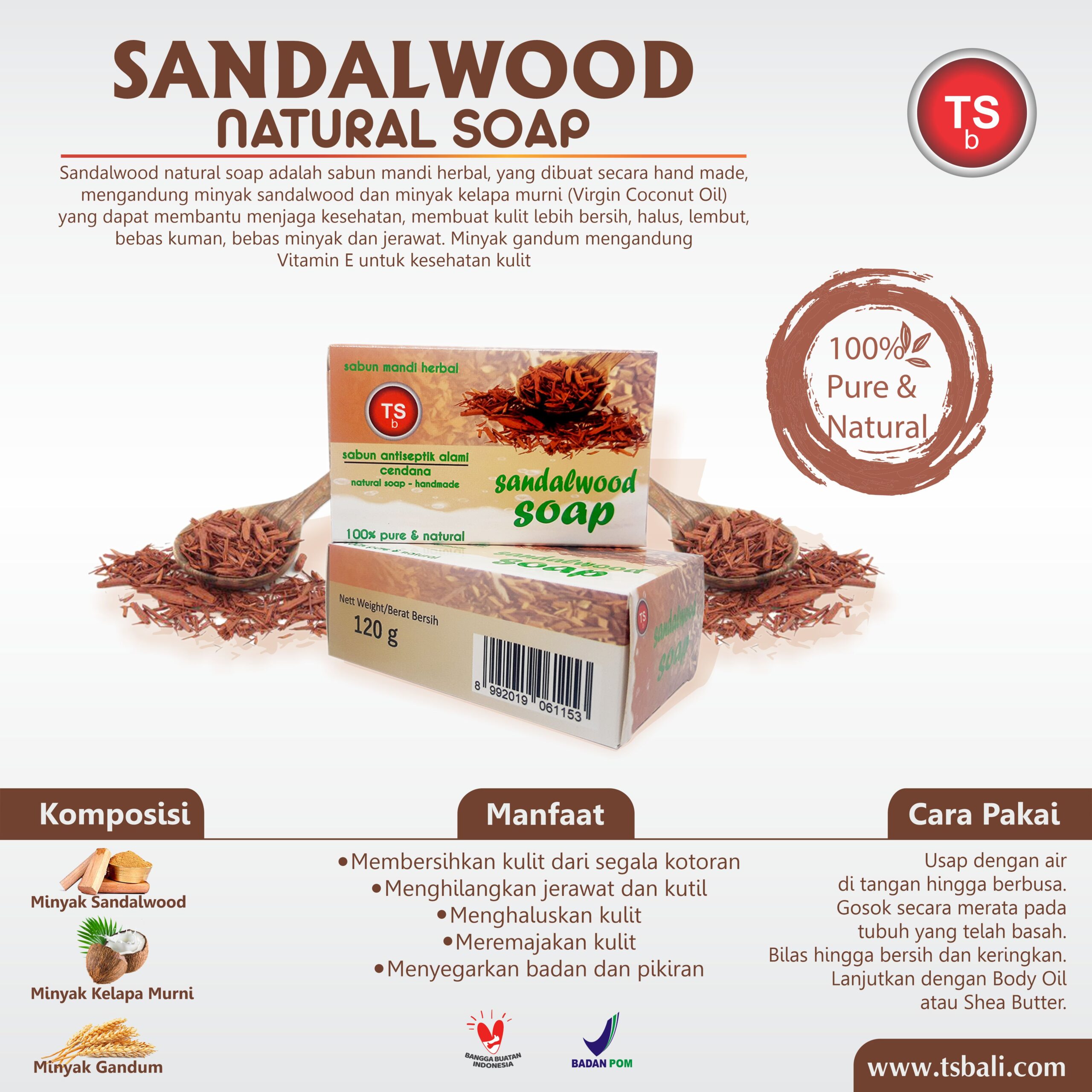 Sandalwood Homemade Natural Soap - Image 2