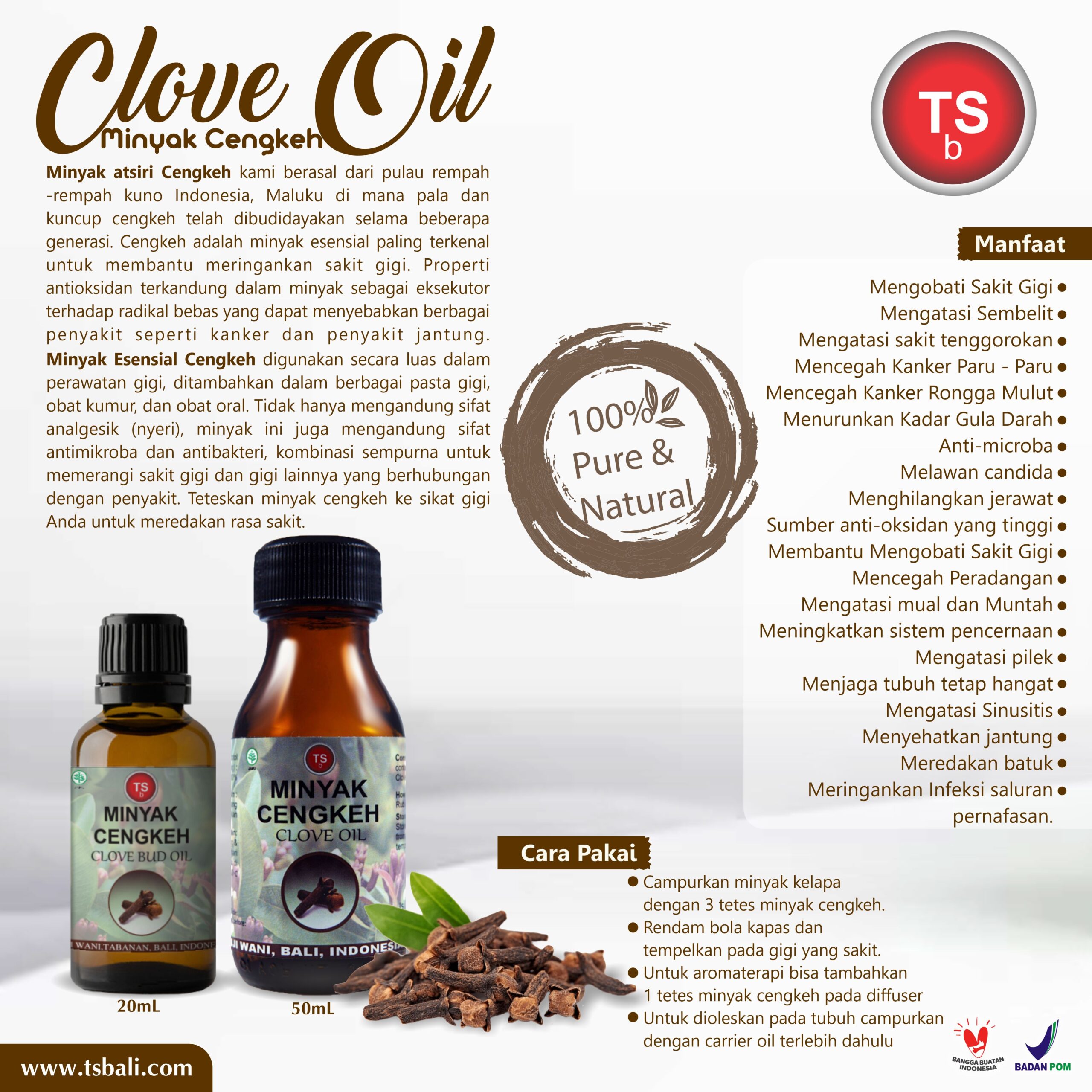 Clove Essential Oil Aromatherapy Minyak Cengkeh - 50 ML - Image 2