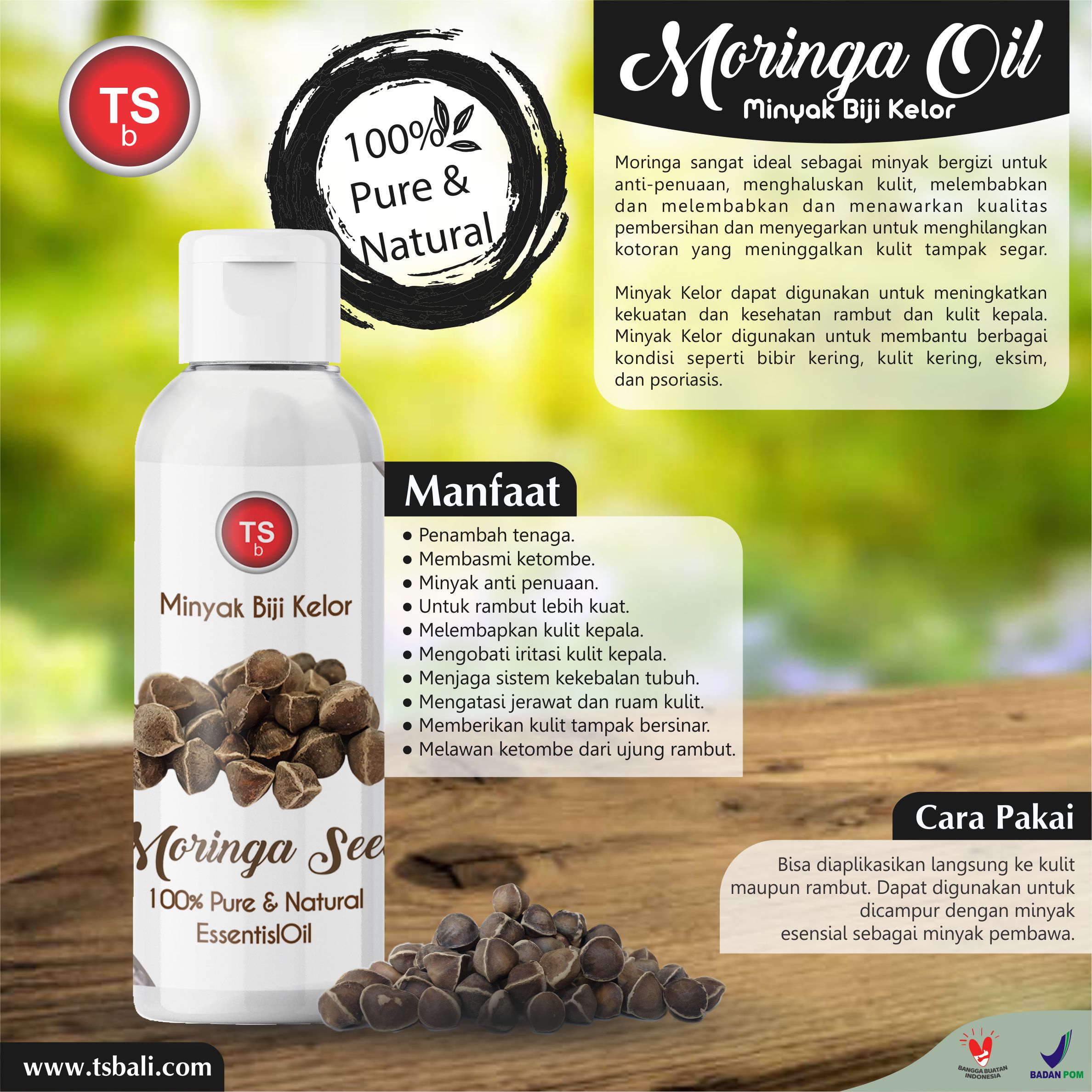 Moringa Seed Oil - Minyak Biji Kelor - Carrier Oil - Image 2