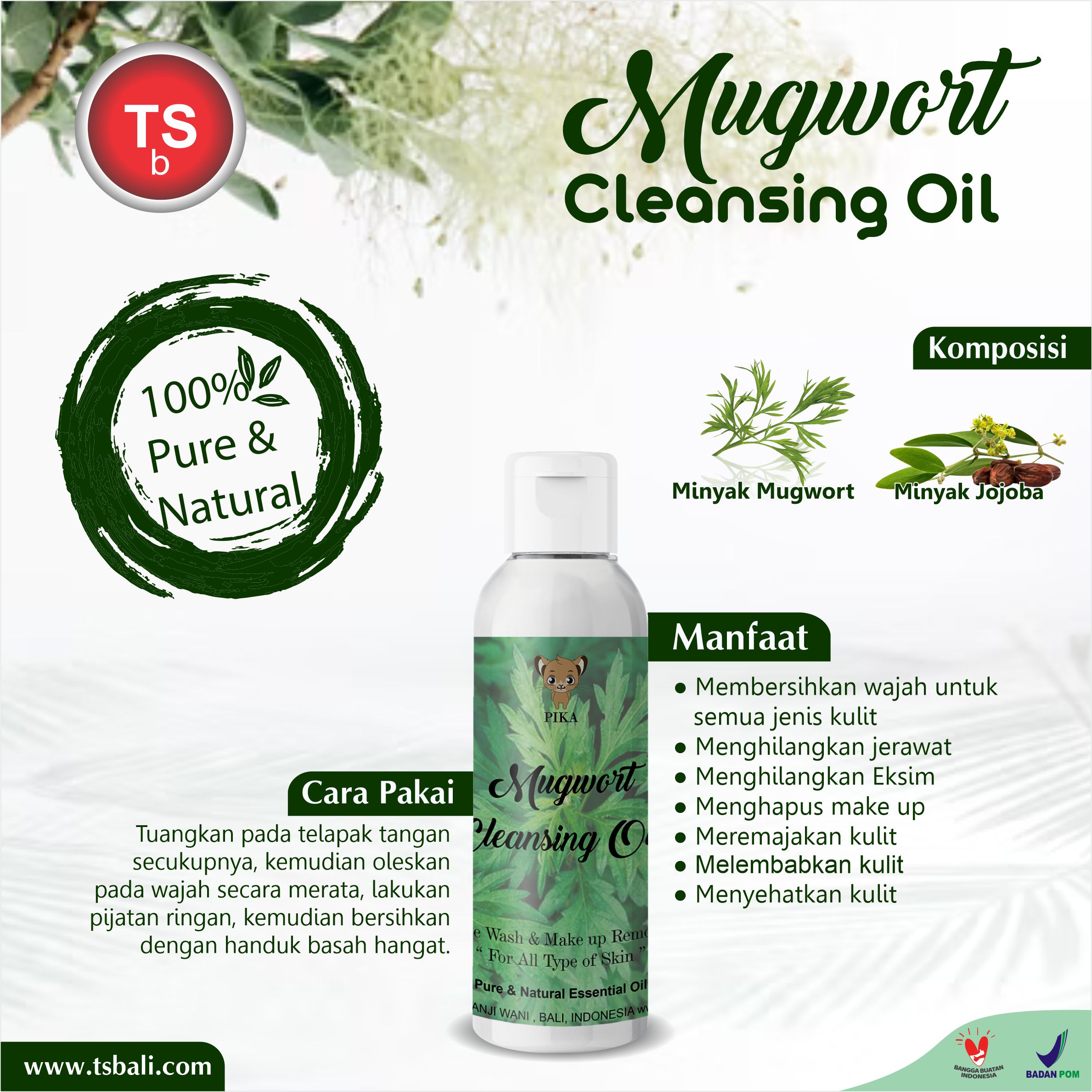 Mugwort Arthemisia Cleansing Oil - Pembersih Wajah Alami - Image 2