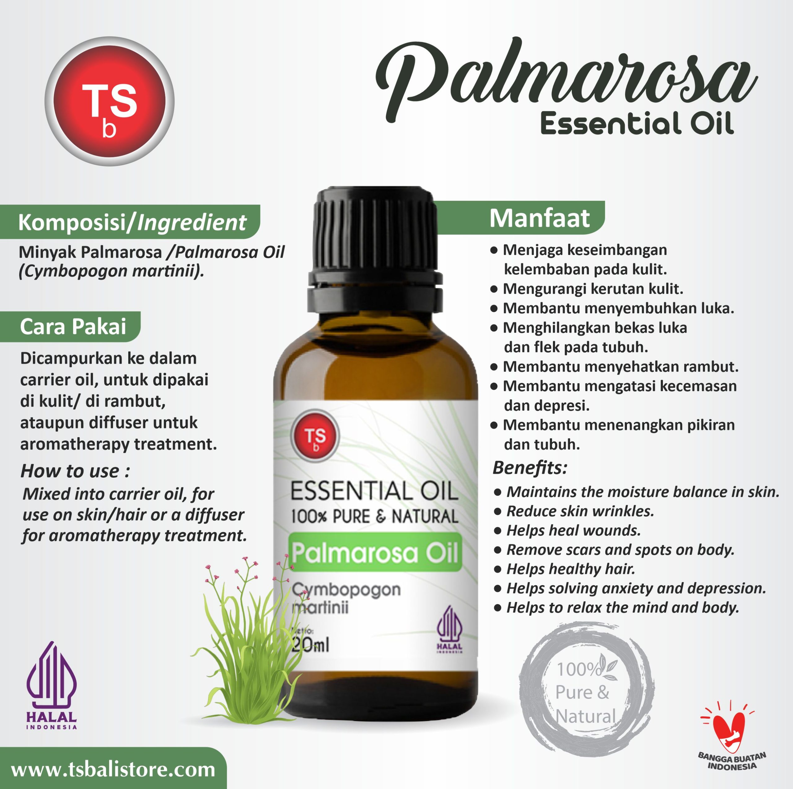 Palmarosa Essential Oil / Minyak Palmarosa - Image 2