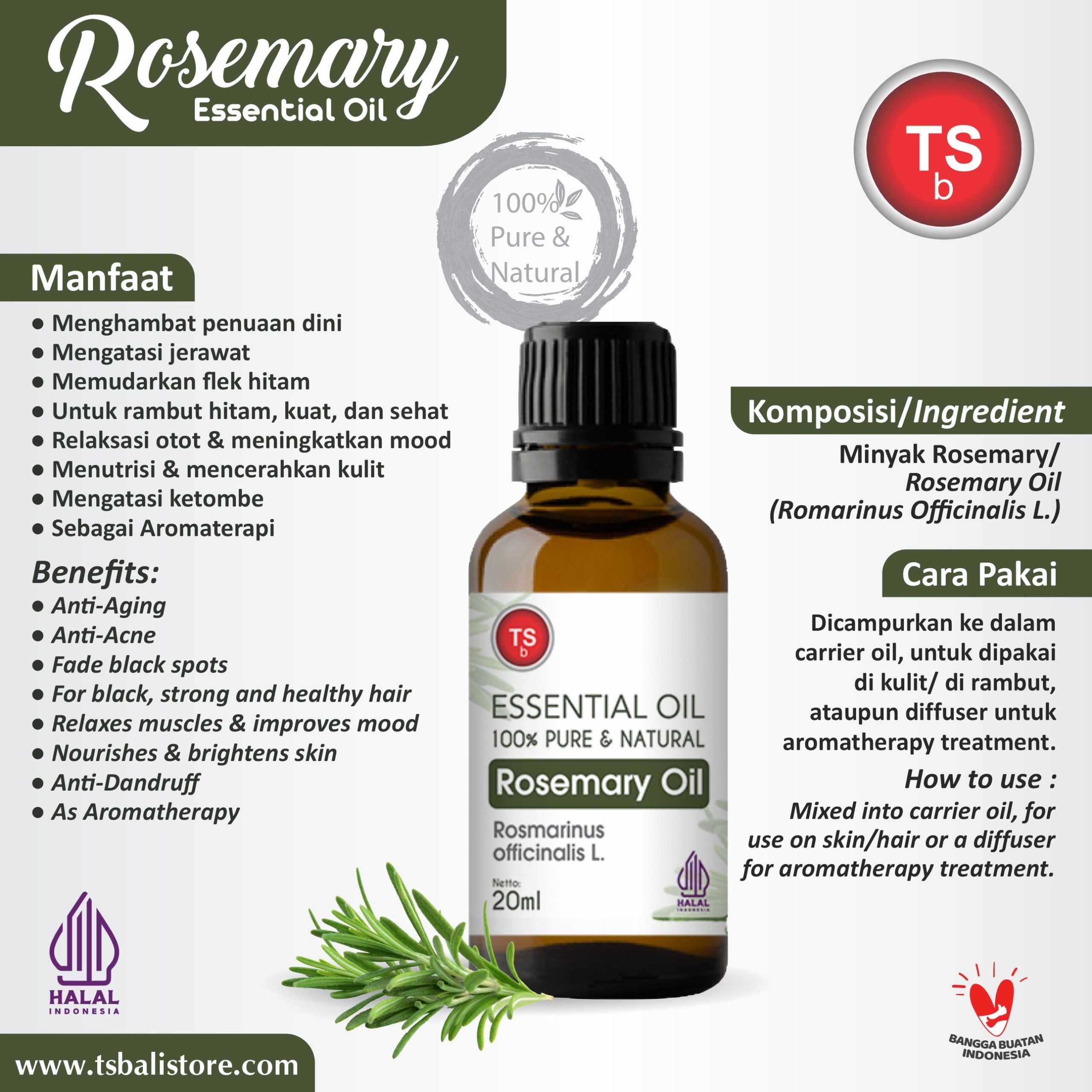 Rosemary Oil - Minyak Rosemary Essential Oil - Image 2
