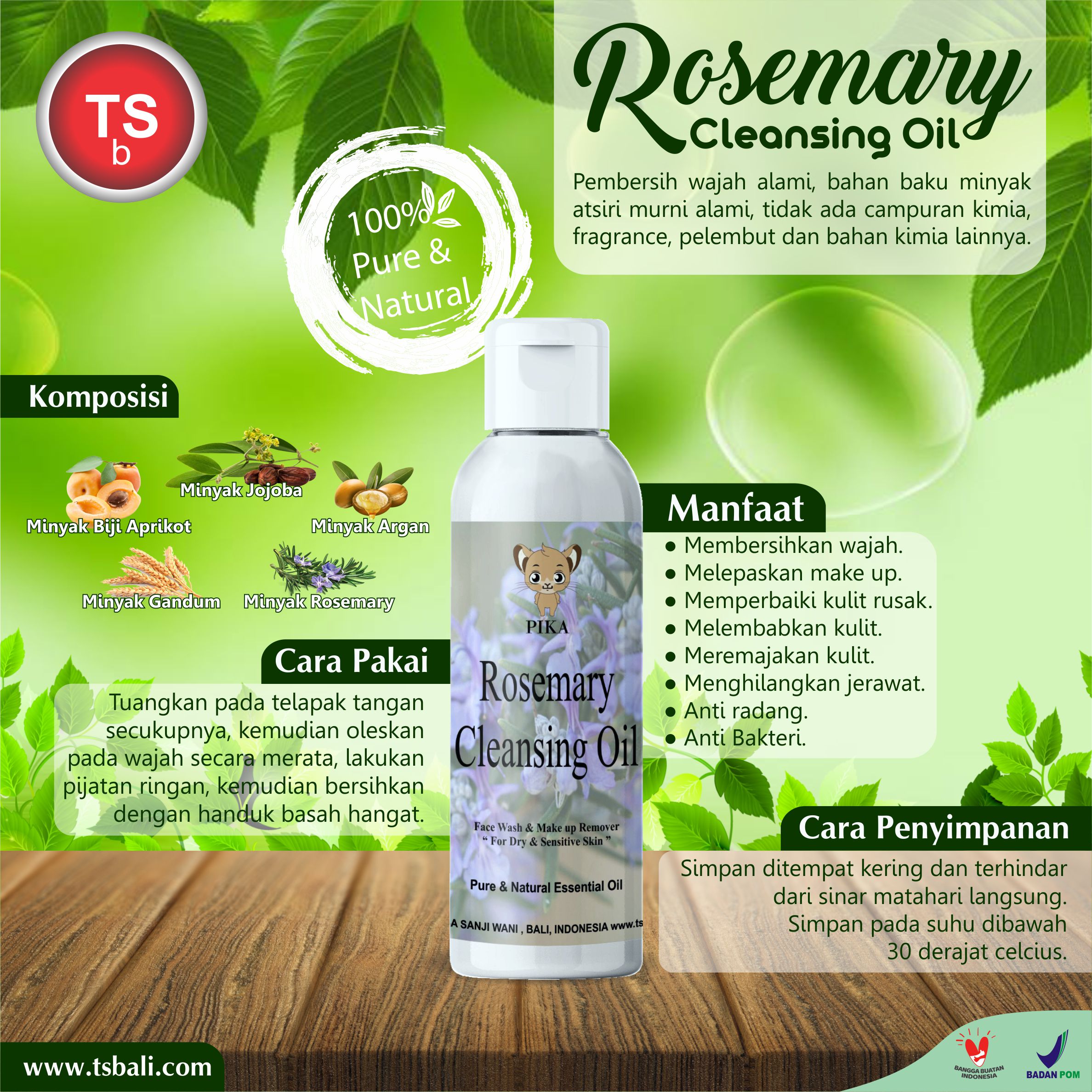 Rosemary Cleansing Oil - Facial Wash and MakeUp Remover - Image 2