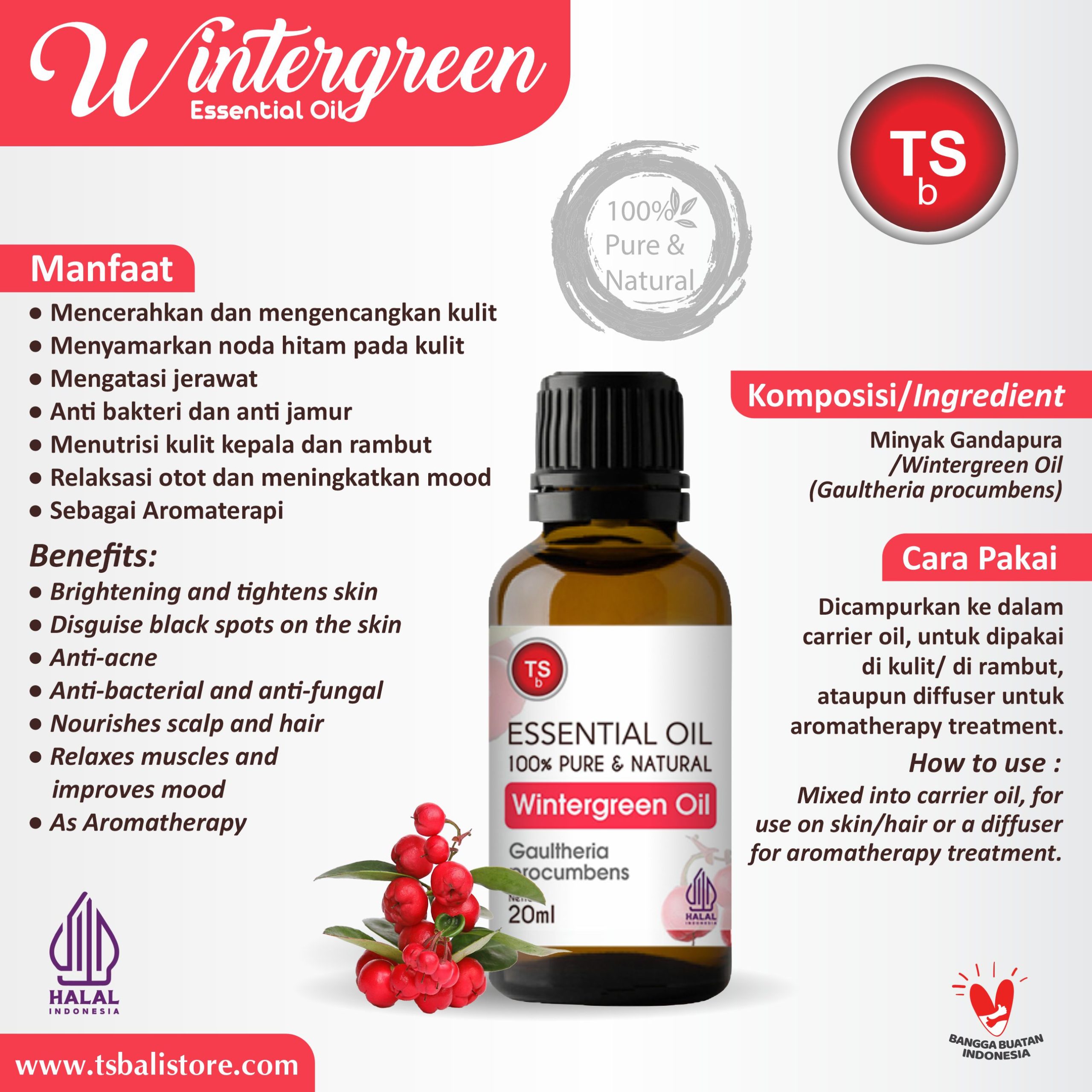 Wintergreen Essential Oil Minyak Gandapura - Image 2