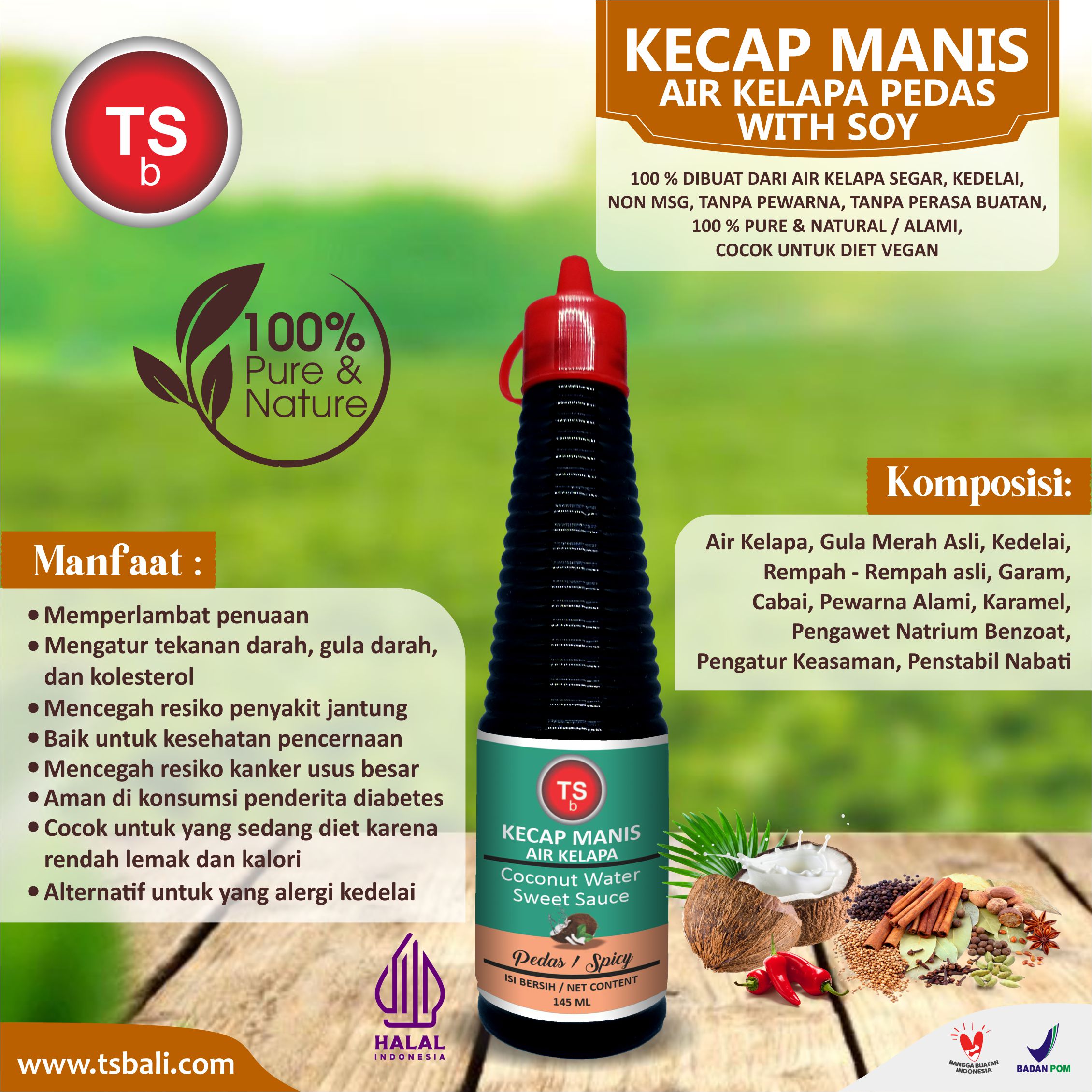 Kecap Manis Air Kelapa - Pedas 145ml - Image 2