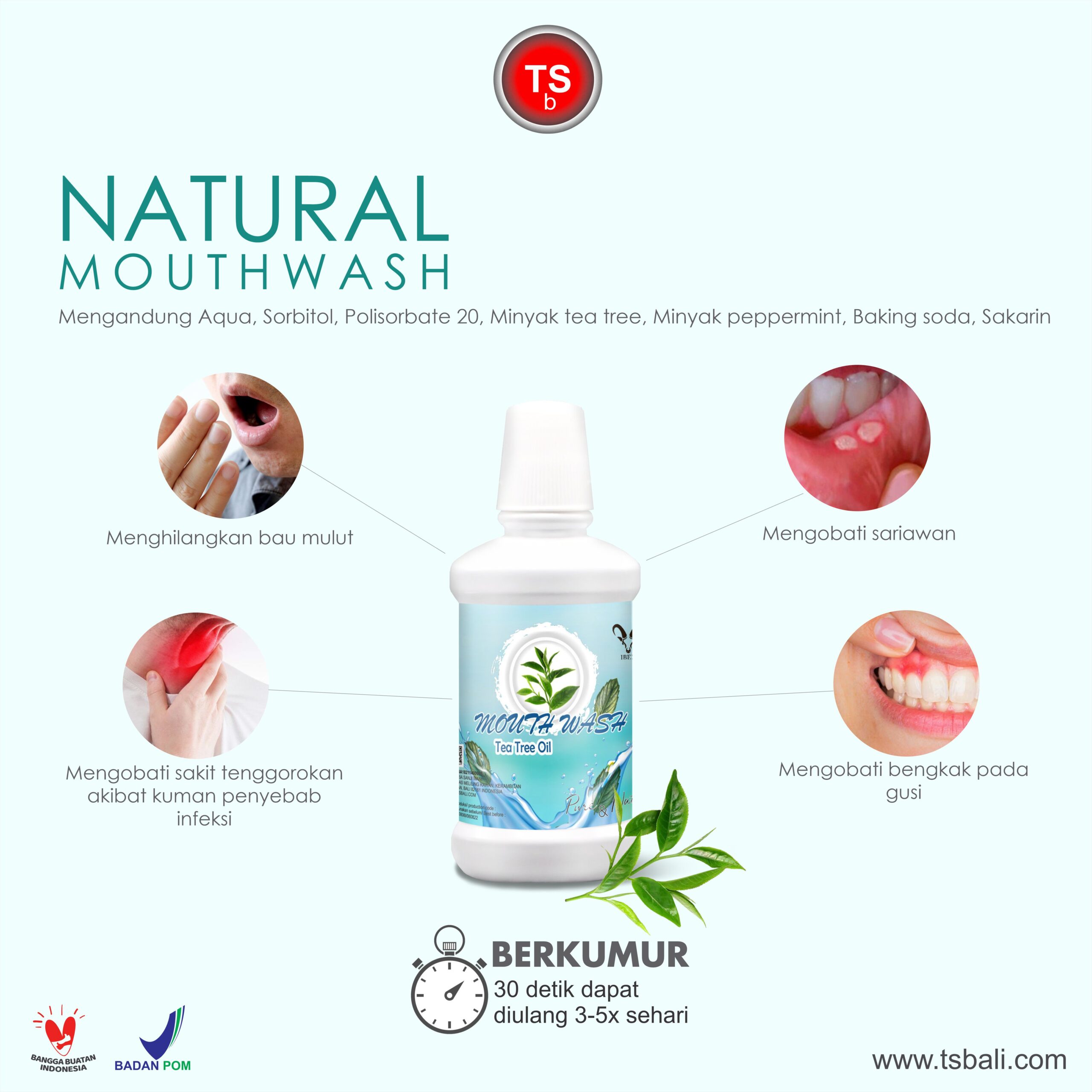 Natural Mouthwash Tea Tree Oil - Obat Kumur Penyegar Mulut - Image 2