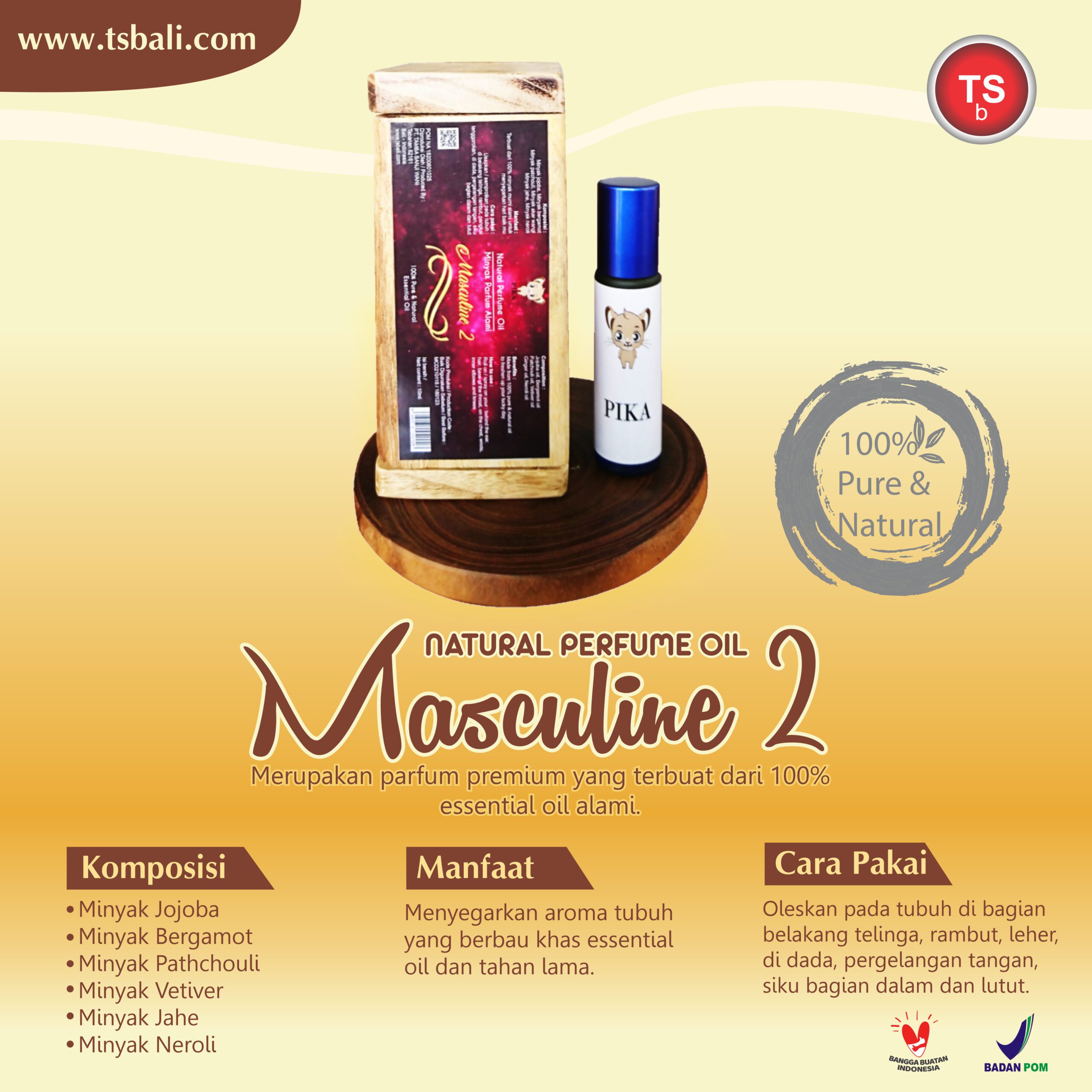Masculine 2 Fresh Natural Parfume Essential Oil - Roll On - Image 2