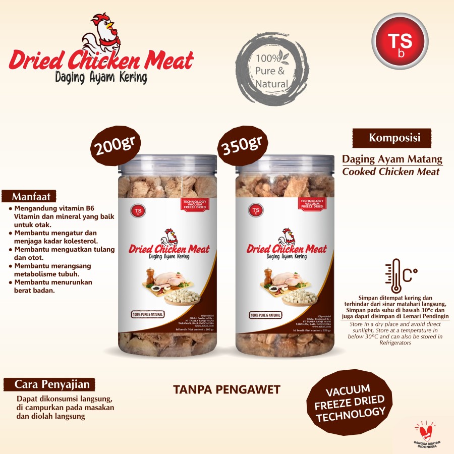 TSb - Dried Chicken Meat / Daging Ayam Kering Freeze Dried 350gr - Image 2