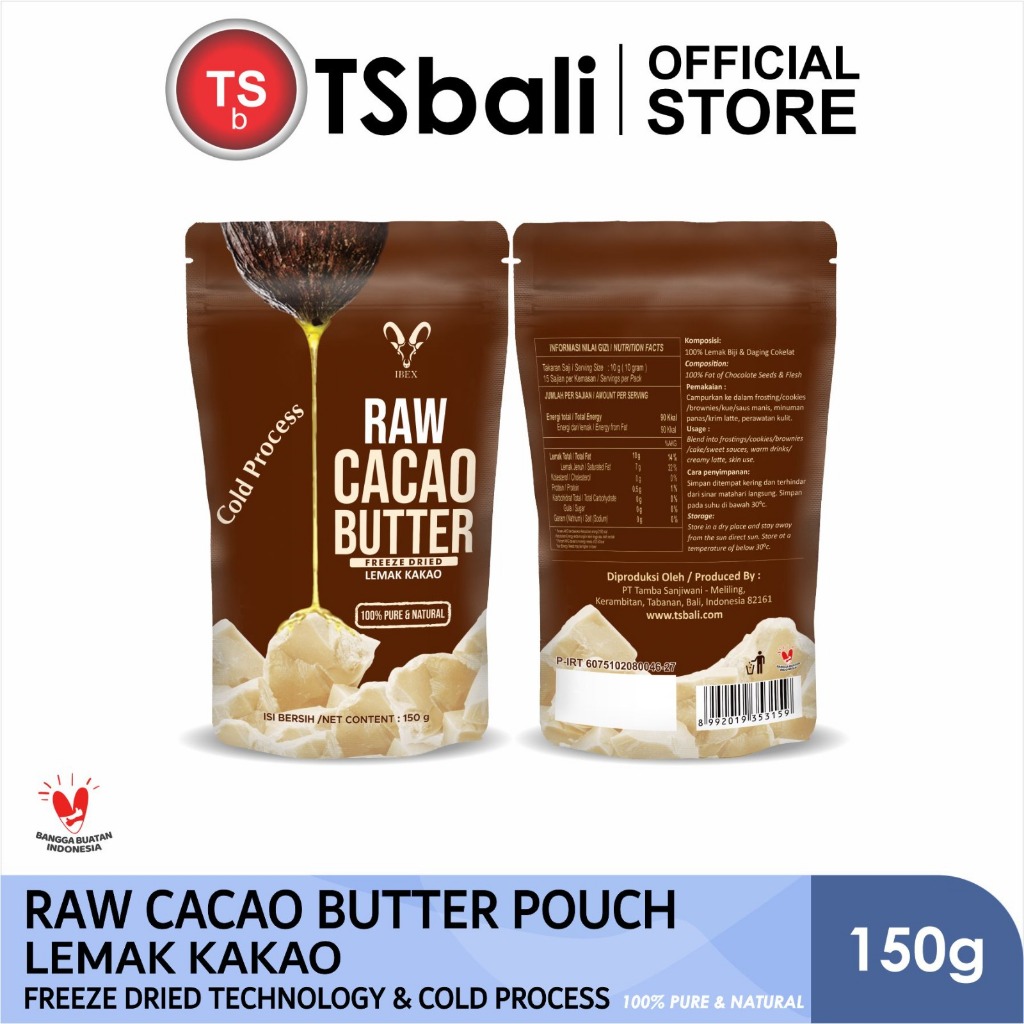 IBEX - Raw Cacaco Butter / Lemak Kakao Freeze Dried ( Pouch ) 150gr - Image 2