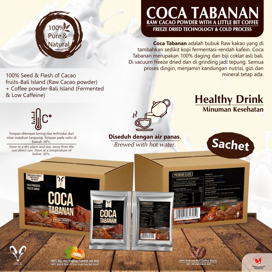 IBEX - Coca Tabanan / Raw Cacao Powder with Coffee / Coklat Kopi Sachet - Image 3