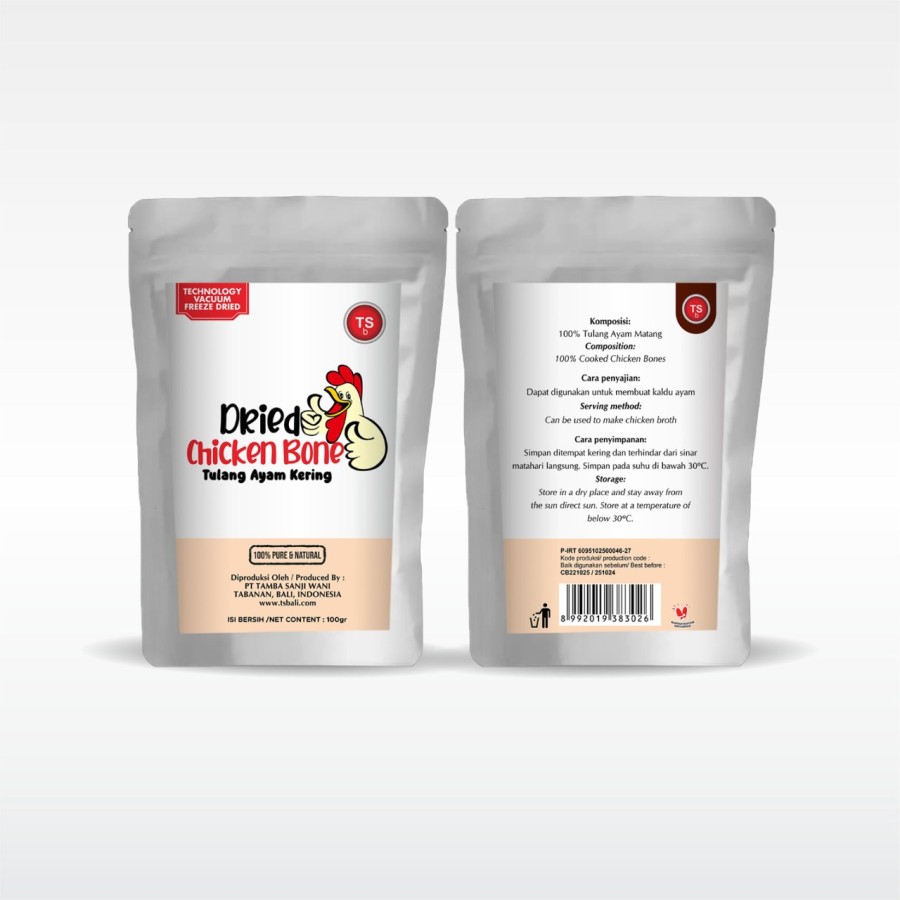 TSb Dried Chicken Bone / Tulang Ayam Kering Freeze Dried 100gr - Image 3