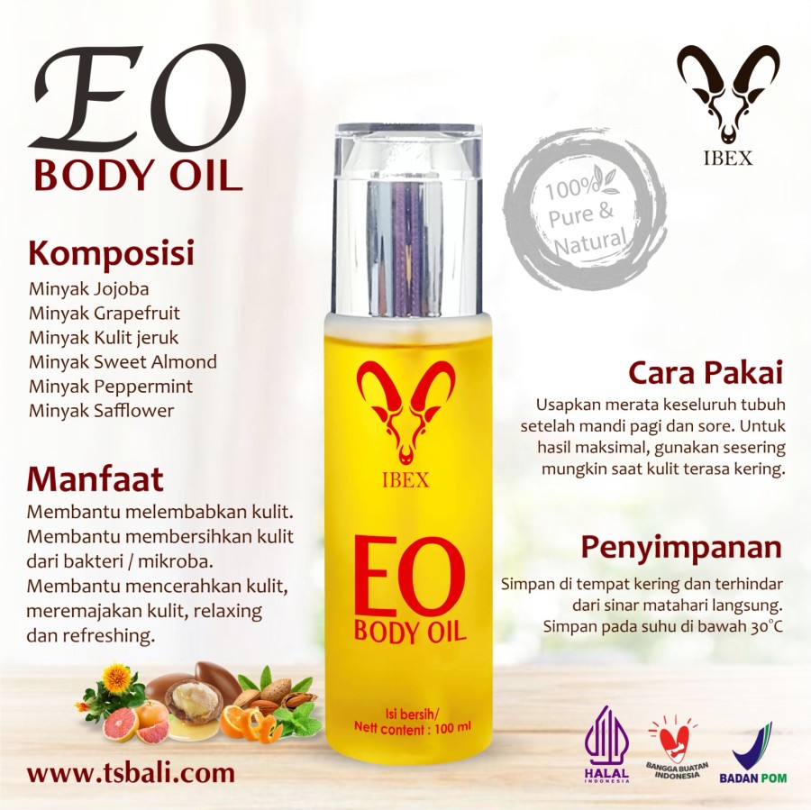 IBEX EO Body Oil / EO Moisturizing Oil / Minyak Perawatan Tubuh 100ml - Image 2