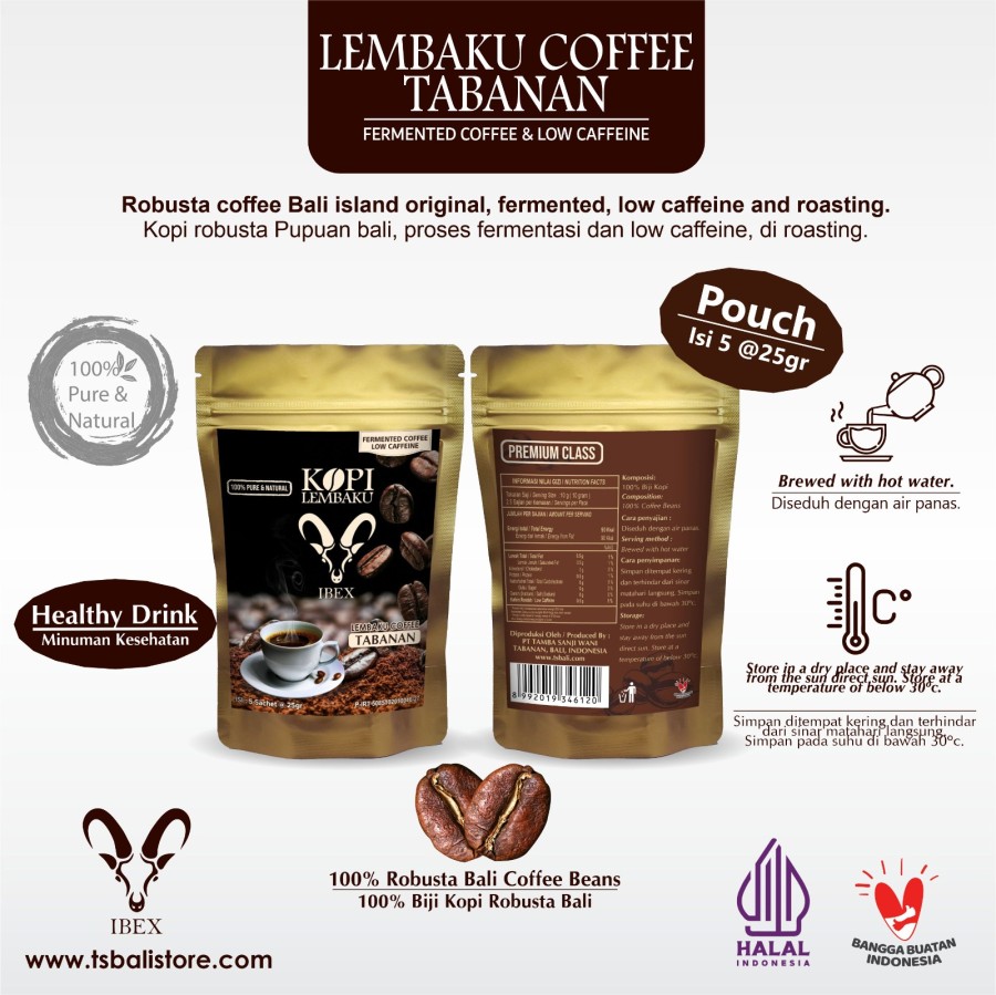IBEX-Kopi Lembaku Sachet Fermented Coffee Low Caffeine 25gr x 5 Sst - Image 3