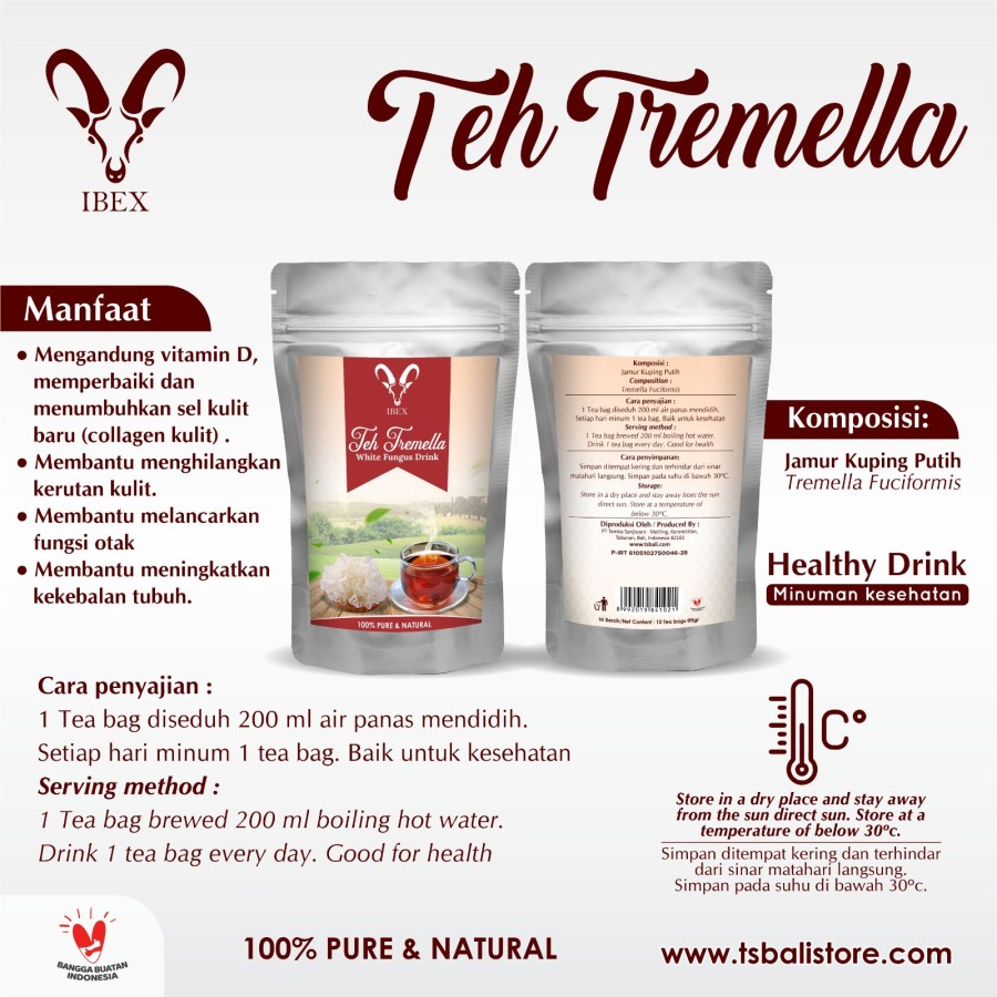 IBEX Teh Tremella | White Fungus Drink | Pemutih Kulit |Pencerah Kulit - Image 2