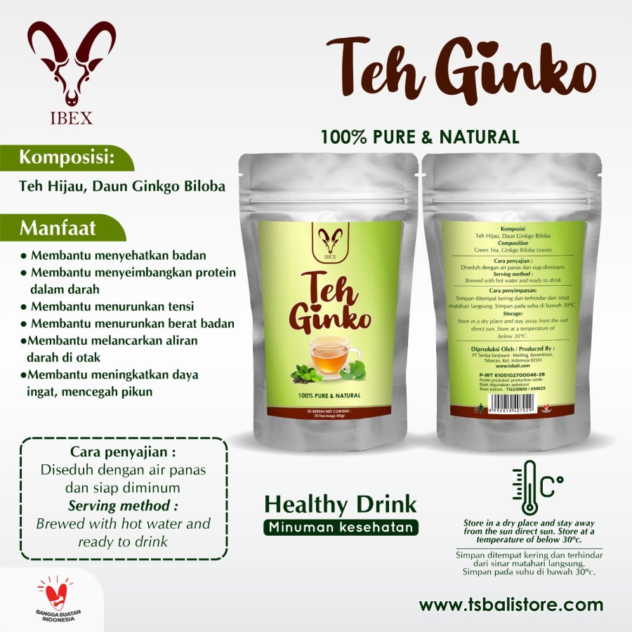 IBEX - Teh Ginko / Teh Ginkgo Biloba / Teh Alami Untuk Kesehatan Otak - Image 2