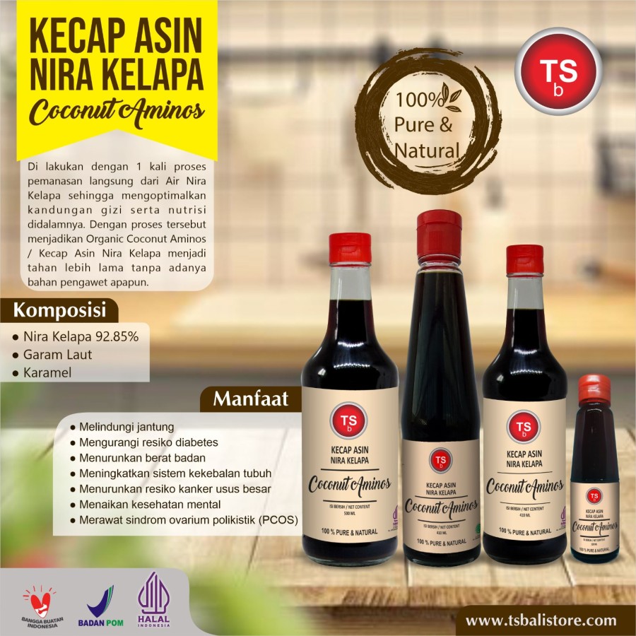 KECAP ASIN NIRA KELAPA TSBali/ Organic Coconut Aminos Soy Free 500 ML - Image 2