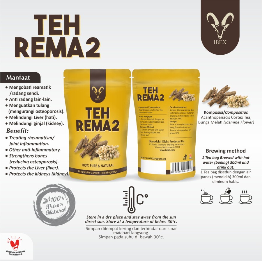 IBEX Teh Rema2 - Teh 100% Alami & Natural isi 10 tea bags @5gr - Image 2