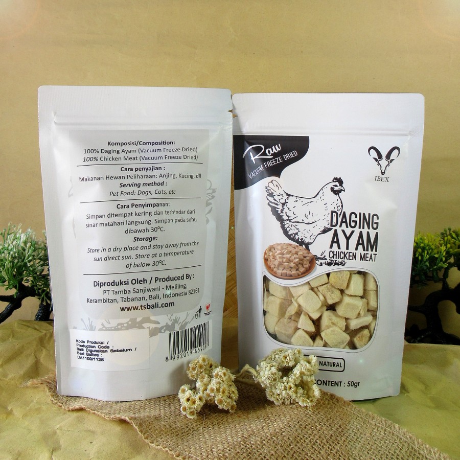 IBEX Freeze Dried Chicken Meat Makanan/Snack Hewan/Dry Dog Cat Food 50g - Image 3