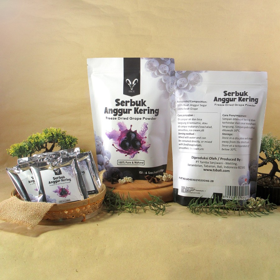 IBEX Freeze Dried Grape Powder Pure/Bubuk Anggur 100% Asli 6s @50gr - 1 pouch - Image 5