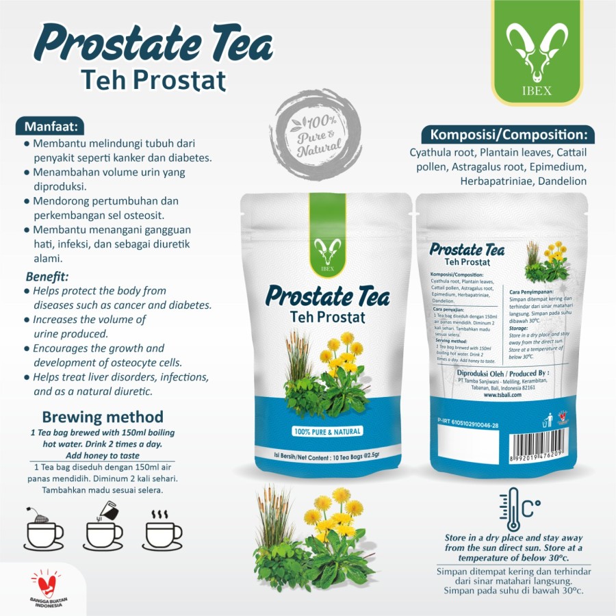 IBEX Prostate Tea - Teh Prostat - Teh Herbal - 10 tea bags @2.5gr - Image 3