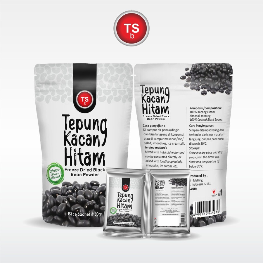 TSb Freeze Dried Black Beans Powder Pure/Bubuk Kacang Hitam 6s @50 gr - Image 3