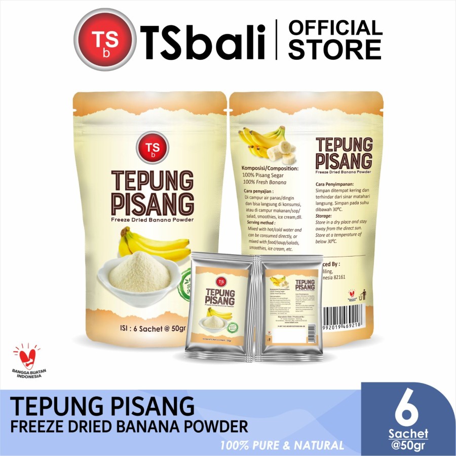 TSb Freeze Dried Banana Powder Pure/Bubuk Pisang 100% Asli 6s @50gr