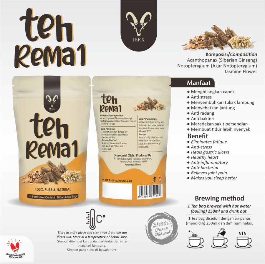 IBEX Teh Rema1 - Teh 100% Alami & Natural isi 10 tea bags @5gr - Image 2