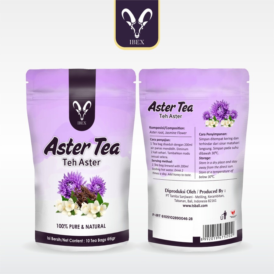 IBEX Teh Aster - Teh Herbal 100% Pure & Natural - 10 tea bags @5gr - Image 3