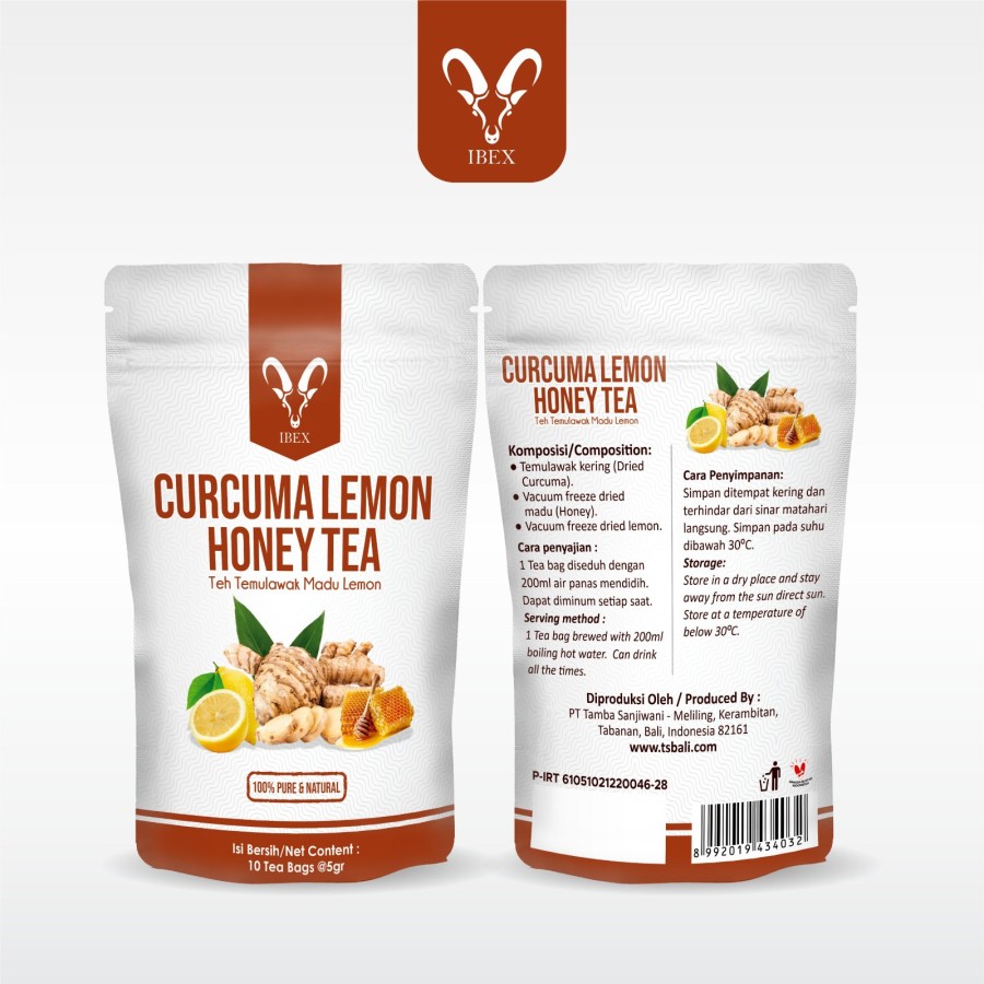 IBEX Curcuma Lemon Honey Tea - Teh Temulawak Madu Lemon - 10sct @5 gr - Image 3
