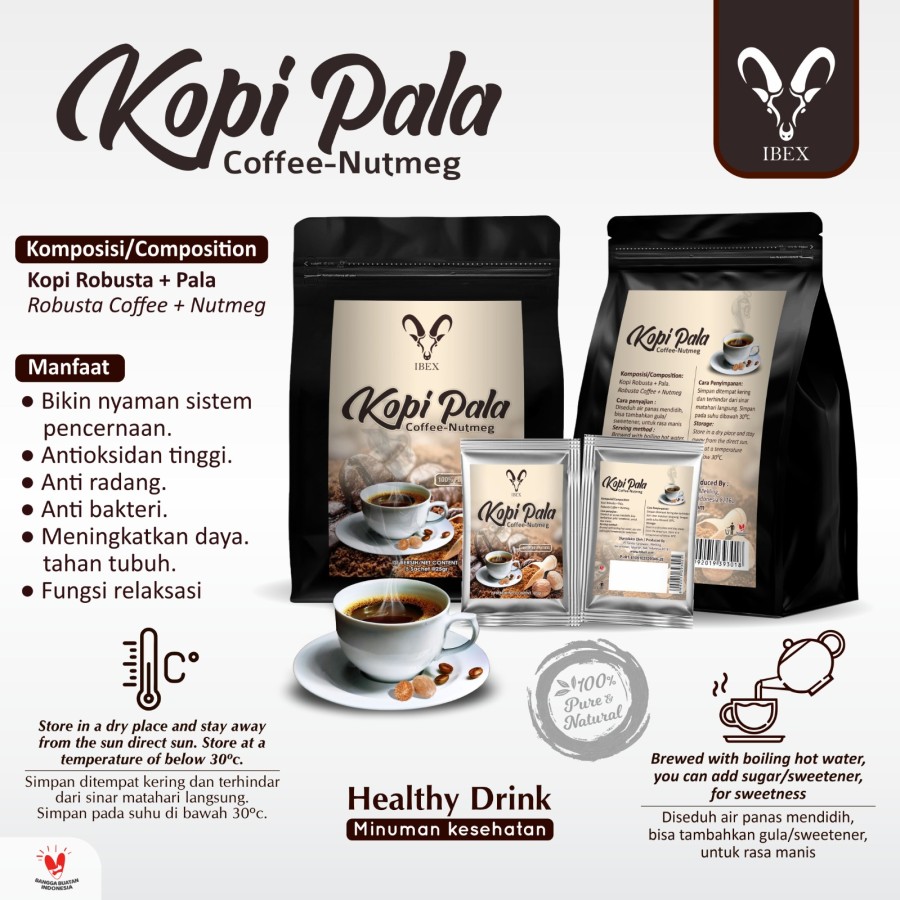 IBEX Kopi Pala - Coffee + Nutmeg - Minuman Kesehatan - 5sct @25gr - Image 3