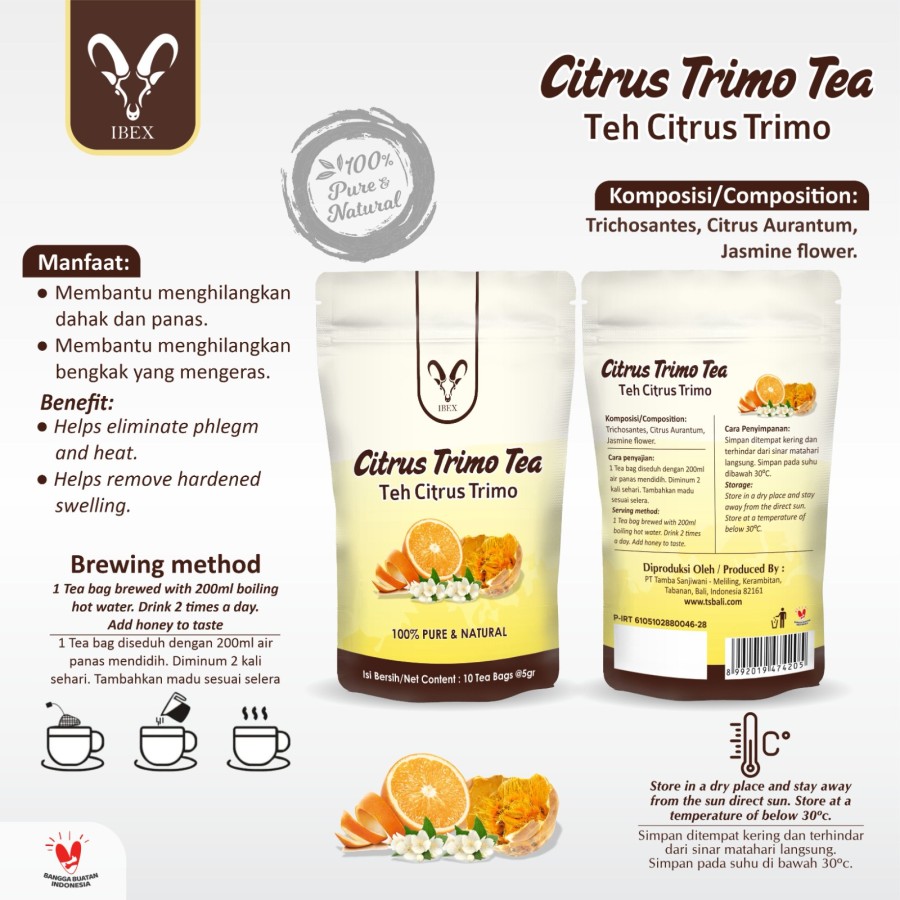 IBEX Citrus Trimo Tea - Teh Herbal 100% Pure&Natural - 10 teabags @5gr - Image 3