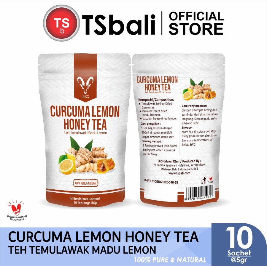 IBEX Curcuma Lemon Honey Tea - Teh Temulawak Madu Lemon - 10sct @5 gr