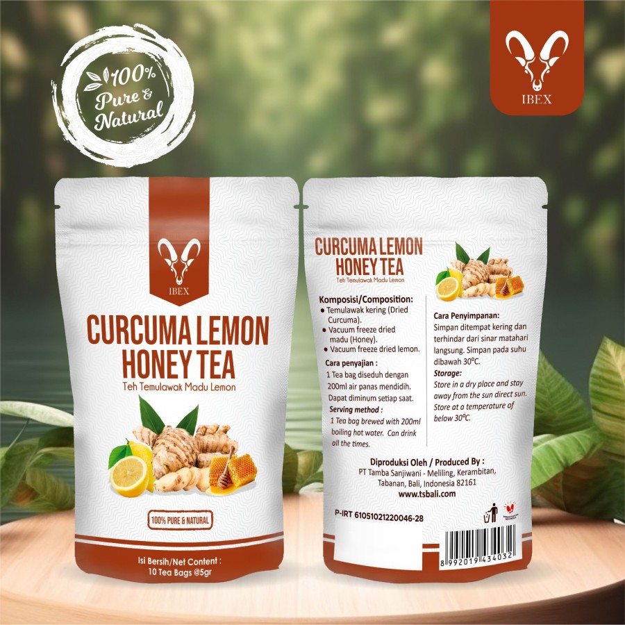 IBEX Curcuma Lemon Honey Tea - Teh Temulawak Madu Lemon - 10sct @5 gr - Image 2