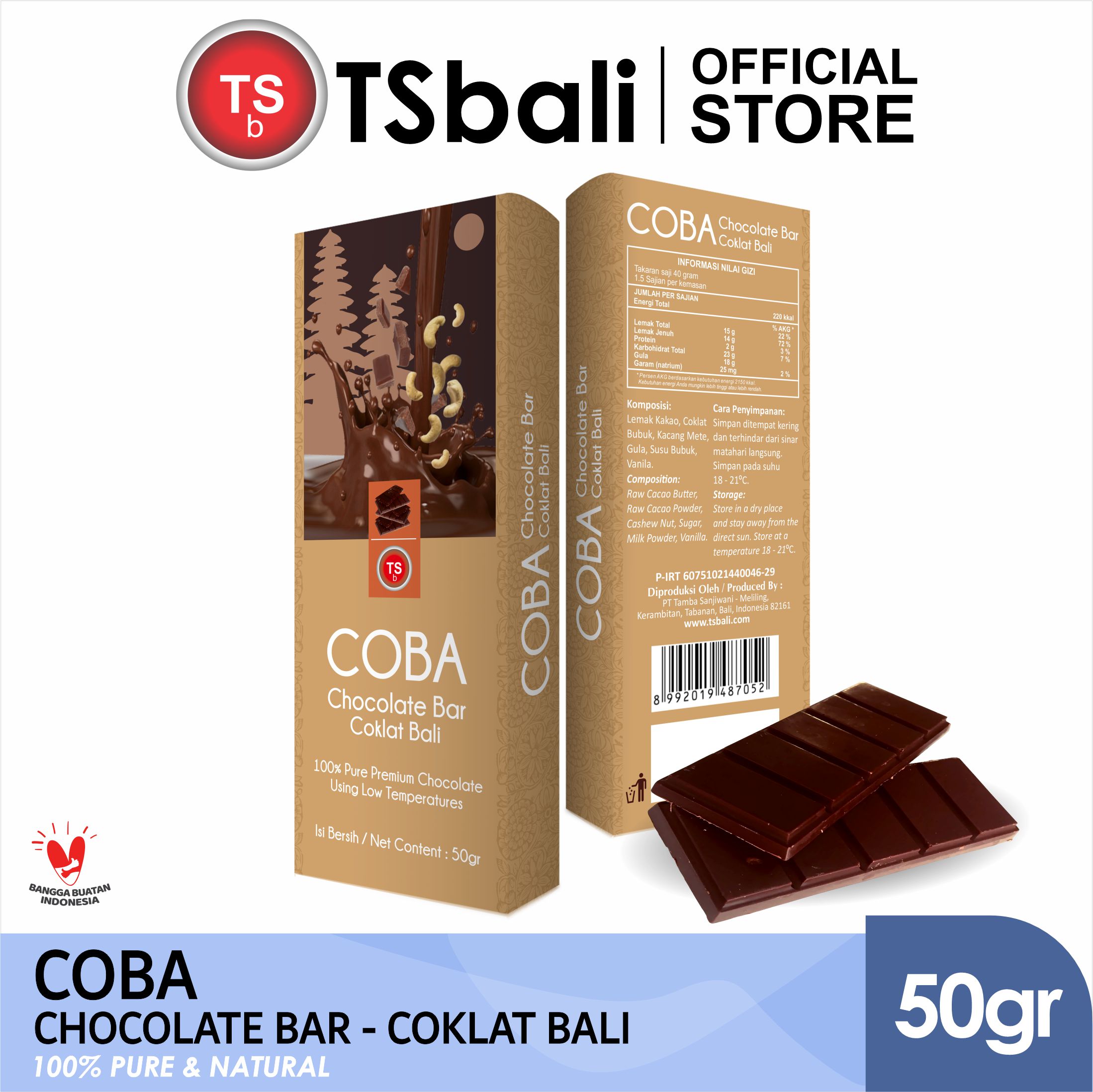COBA Chocolate Bar - Coklat bali